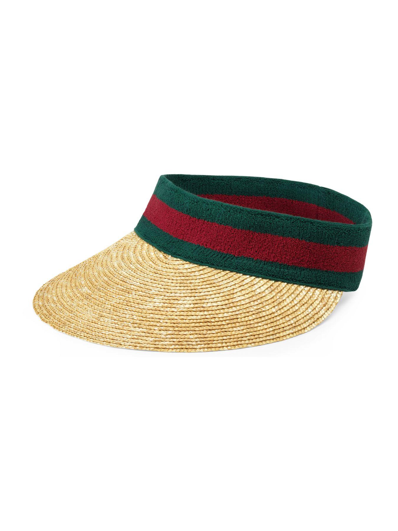 gucci raffia visor