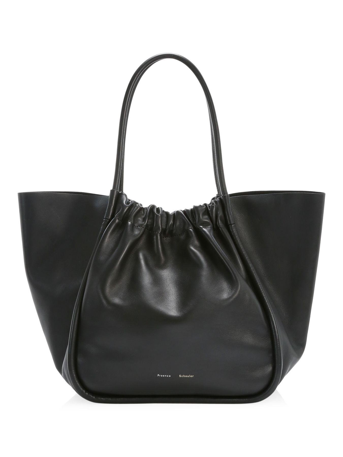 Proenza Schouler Extra-large Ruched Leather Tote in Black - Lyst