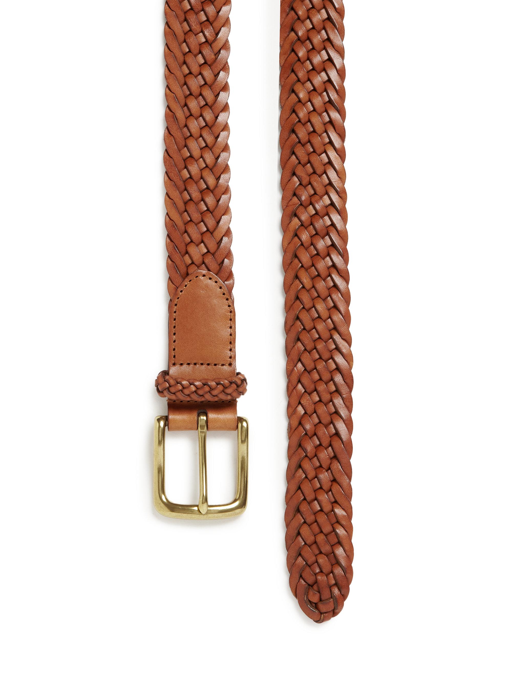 Polo Ralph Lauren Sportsman Braided Leather Belt in Brown for Men - Lyst