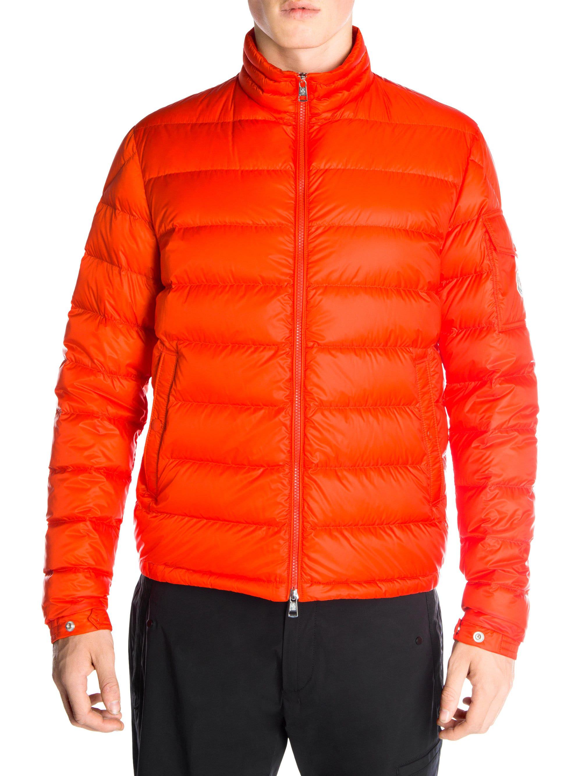 Moncler Synthetic Lambot Down Puffer Jacket in Orange for Men - Lyst