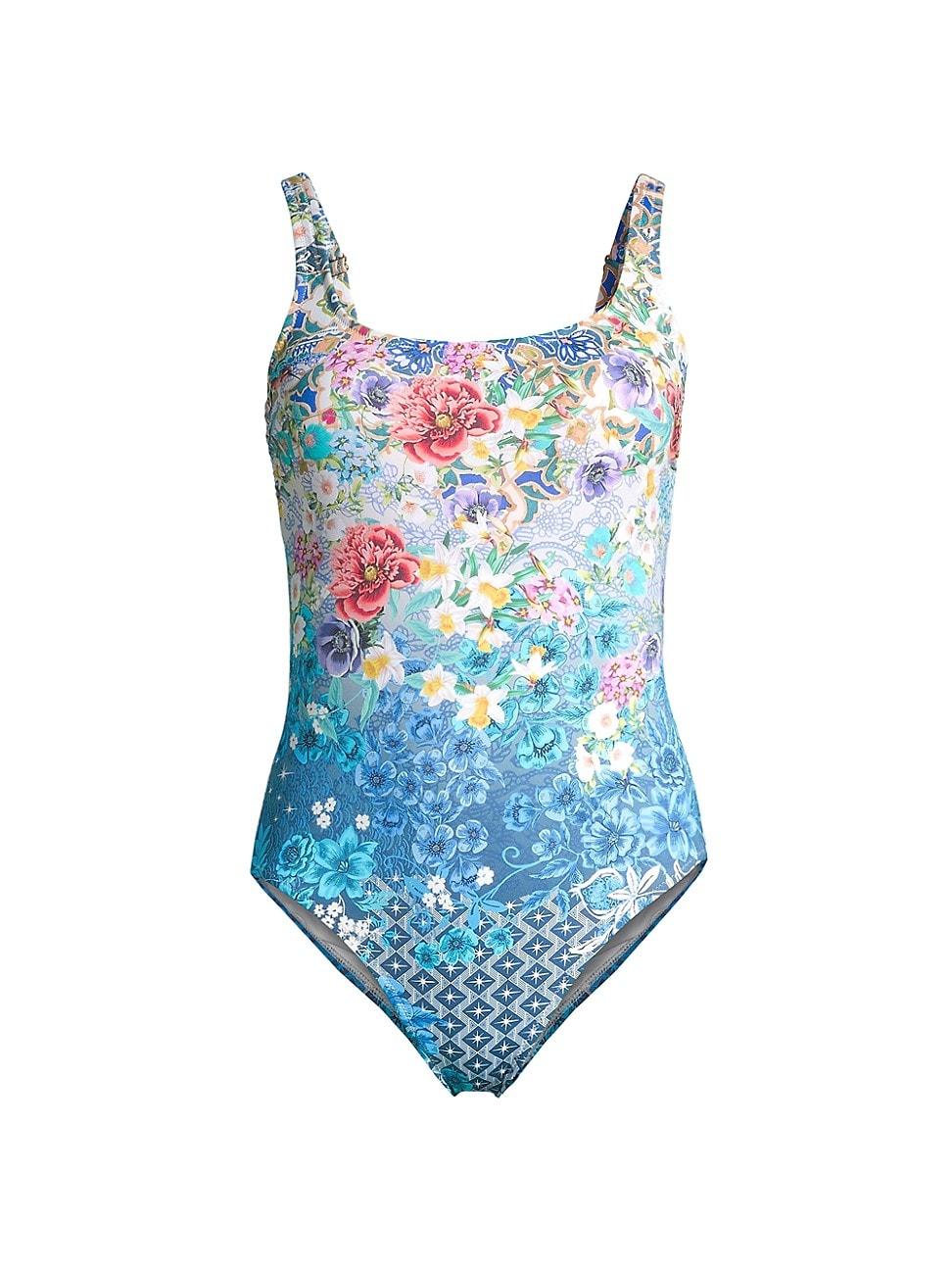 Johnny Was Dawn One-piece Swimsuit in Blue | Lyst