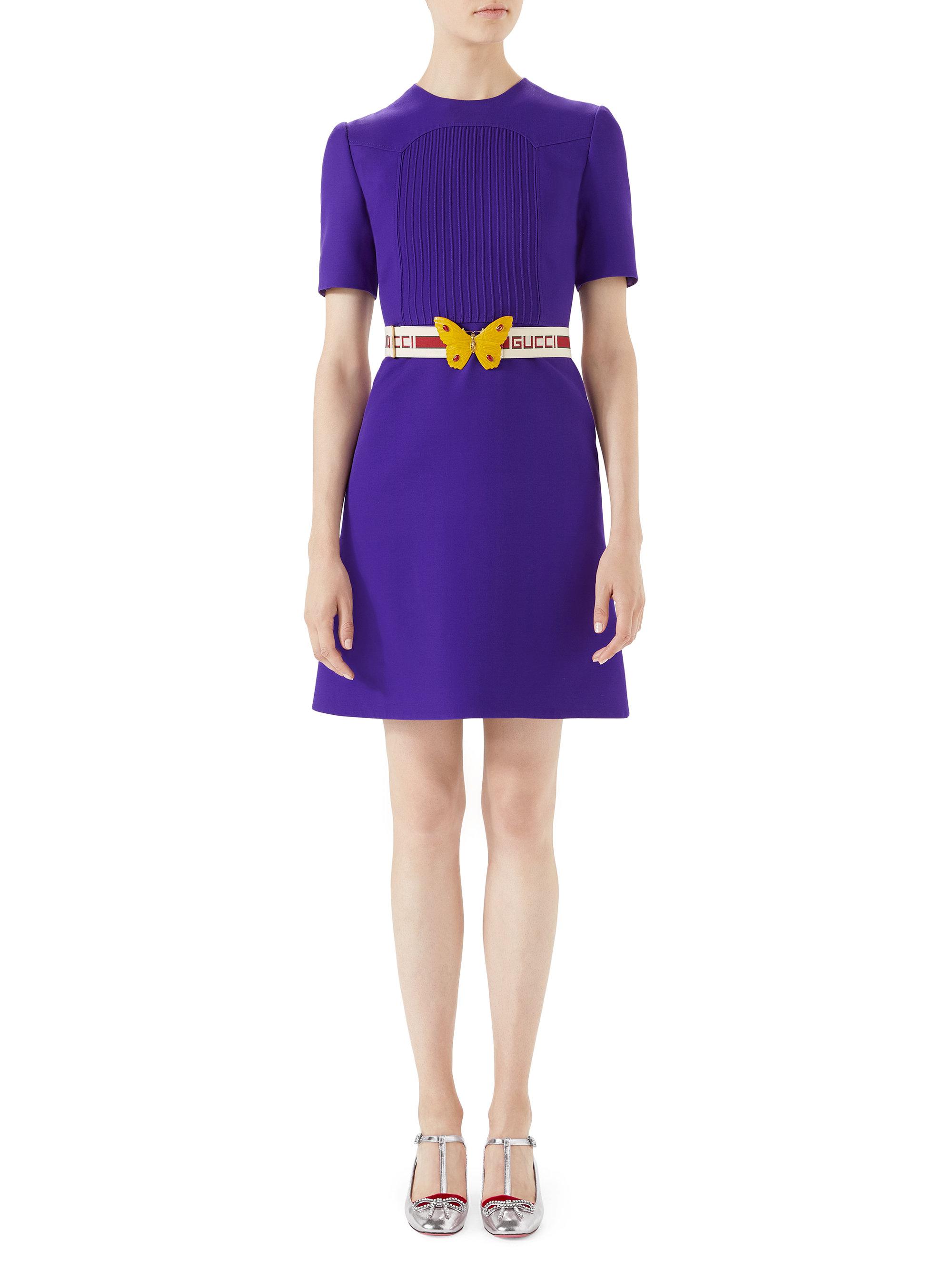 purple gucci dress