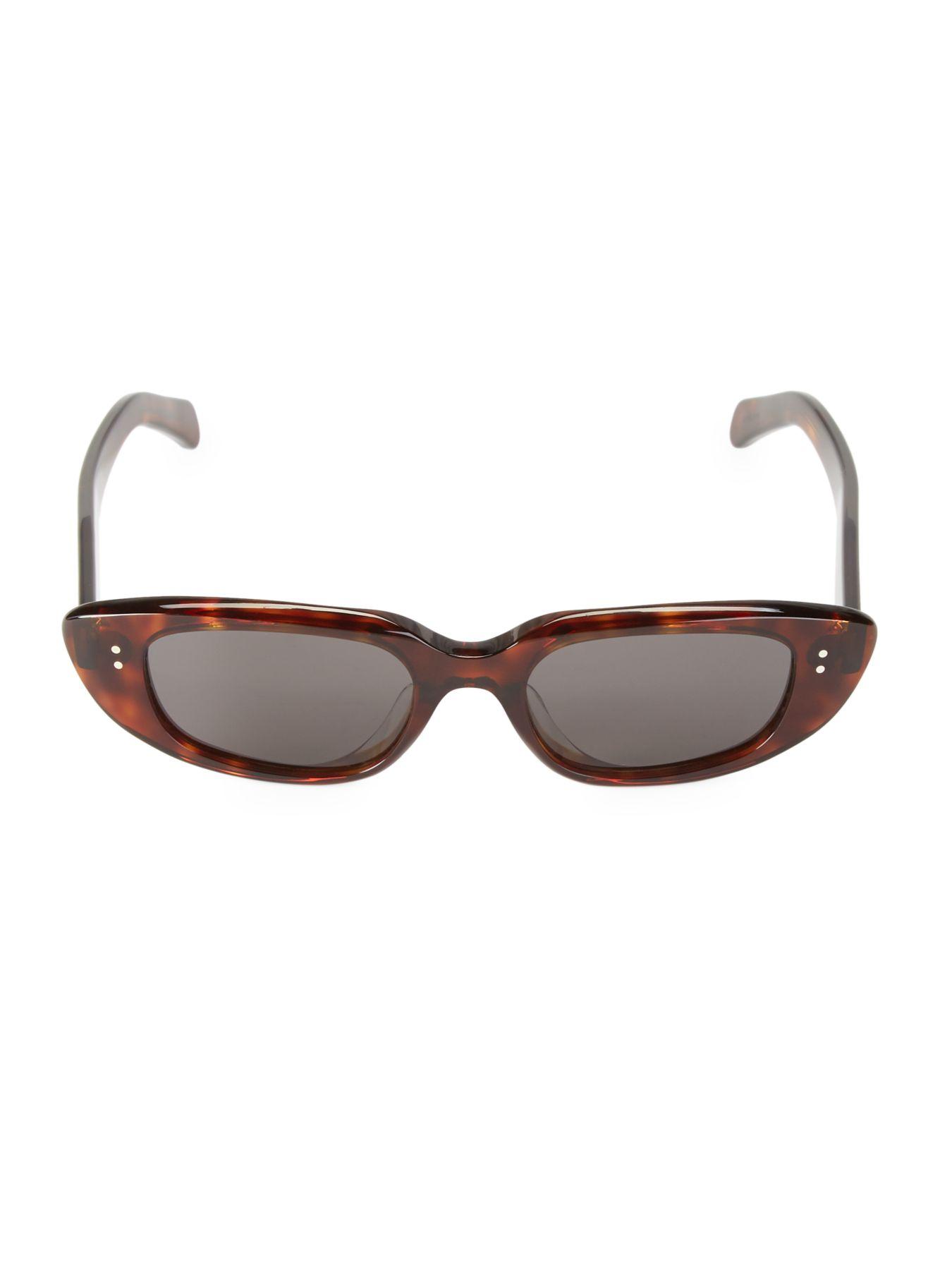 Céline 51mm Geometric Oval Sunglasses in Brown Lyst