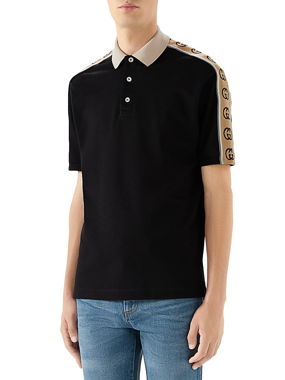 Gucci GG Embroidered Stretch-cotton Polo Shirt in Black for Men - Save 44%  - Lyst