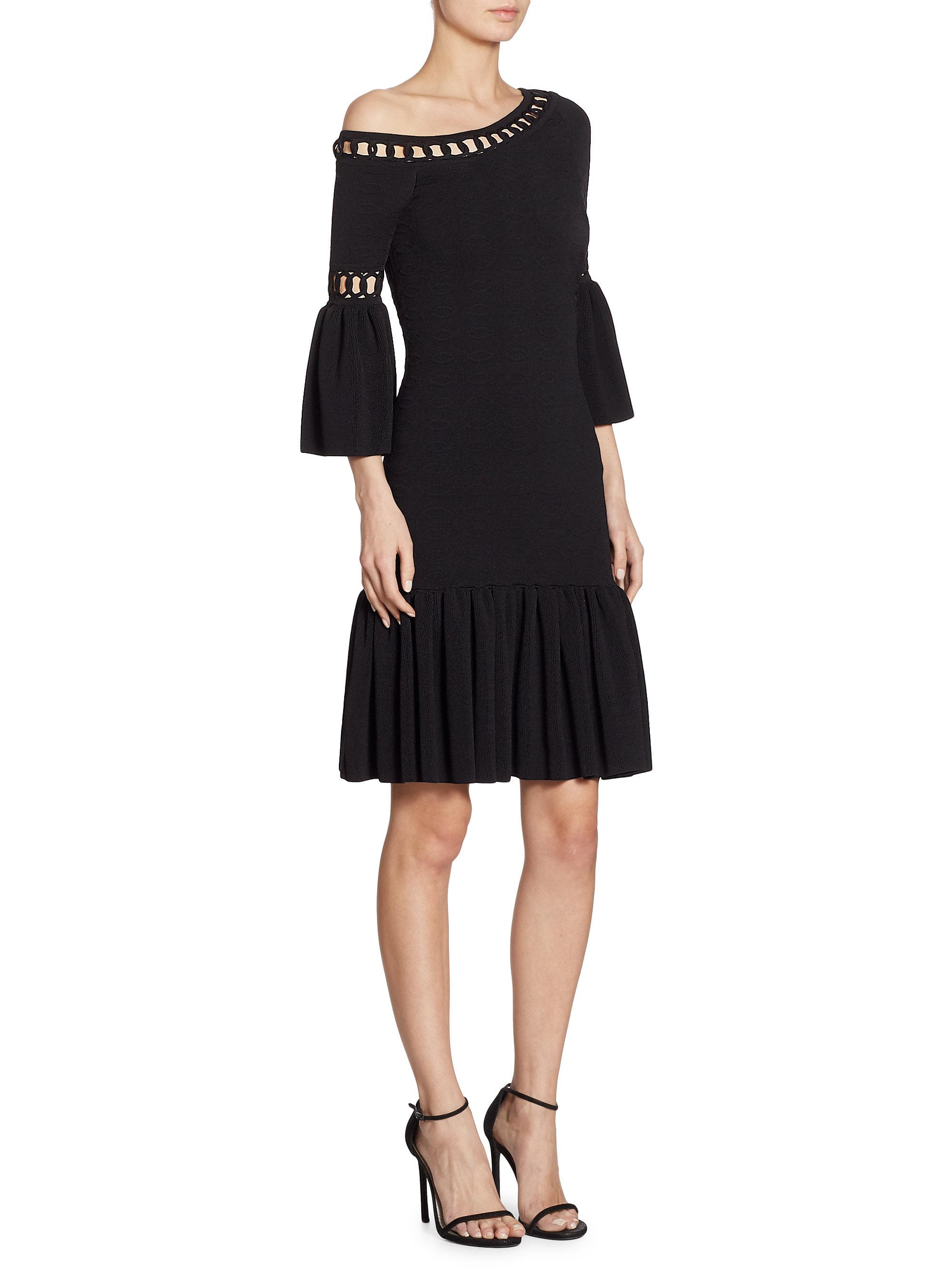 Lyst Jonathan Simkhai Chainlink Knit Fit&flare One Shoulder Bell