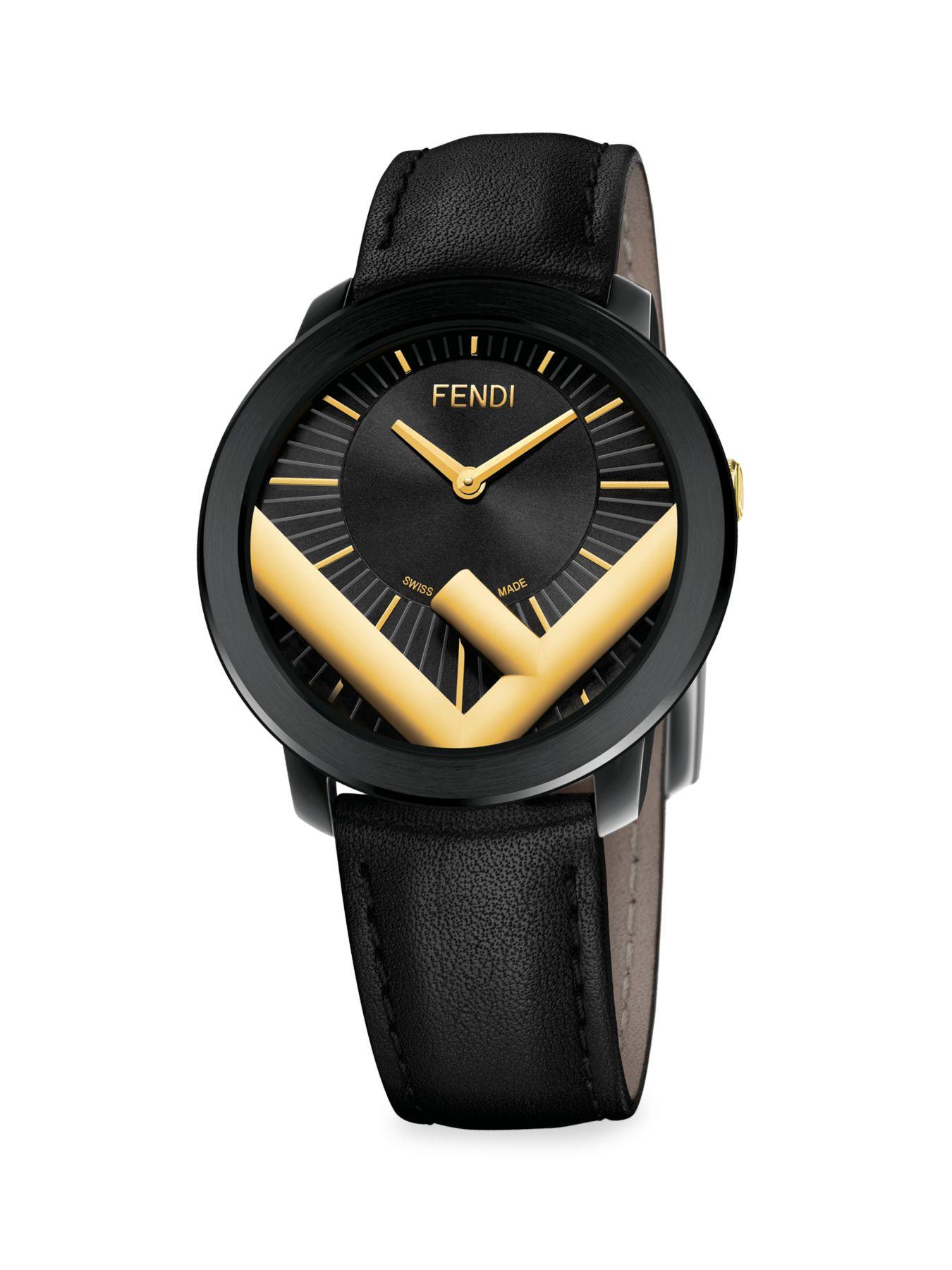 Fendi Run Away Stainless Steel & Leather-strap Watch for Men - Lyst