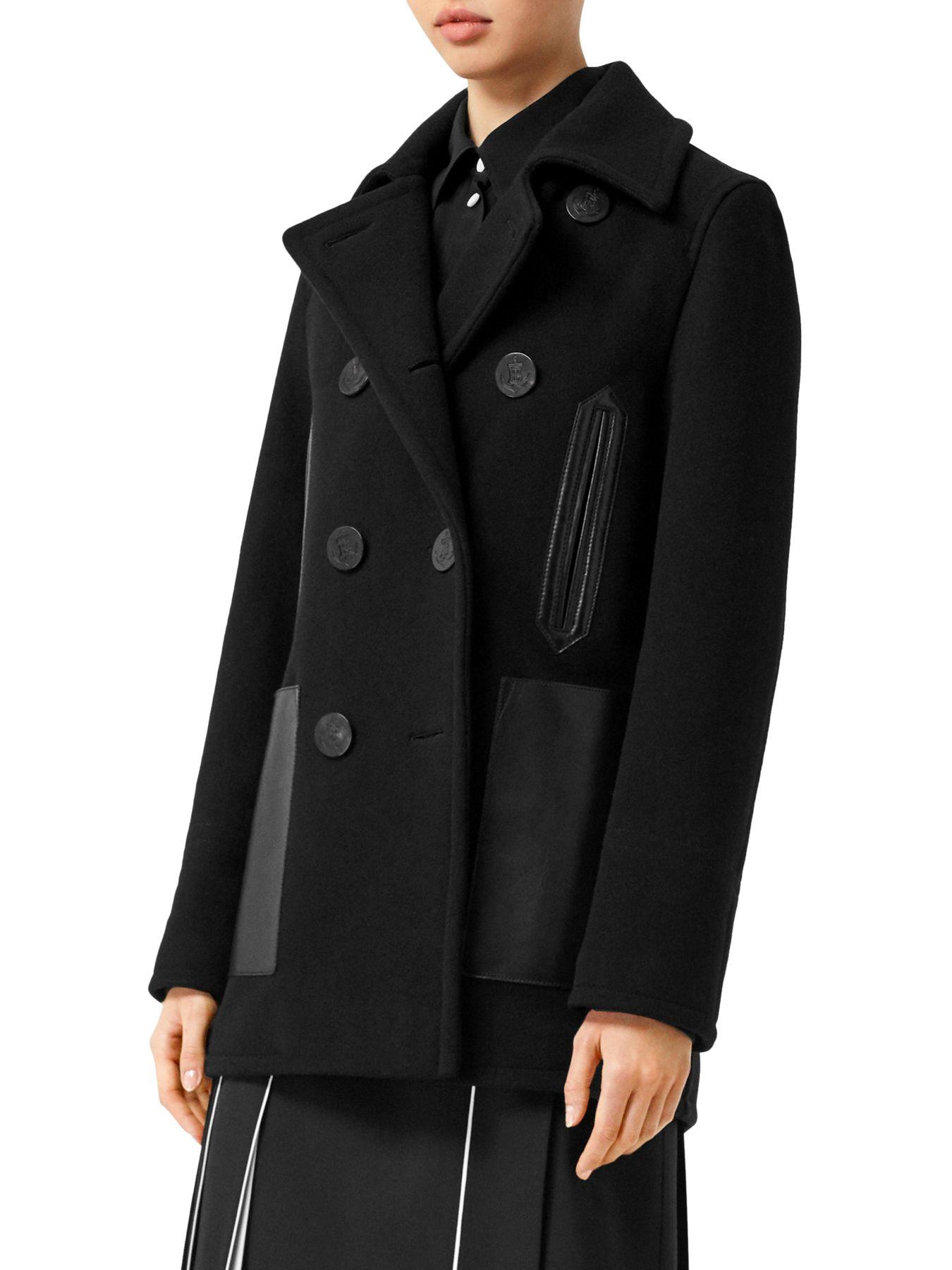 burberry black wool coat