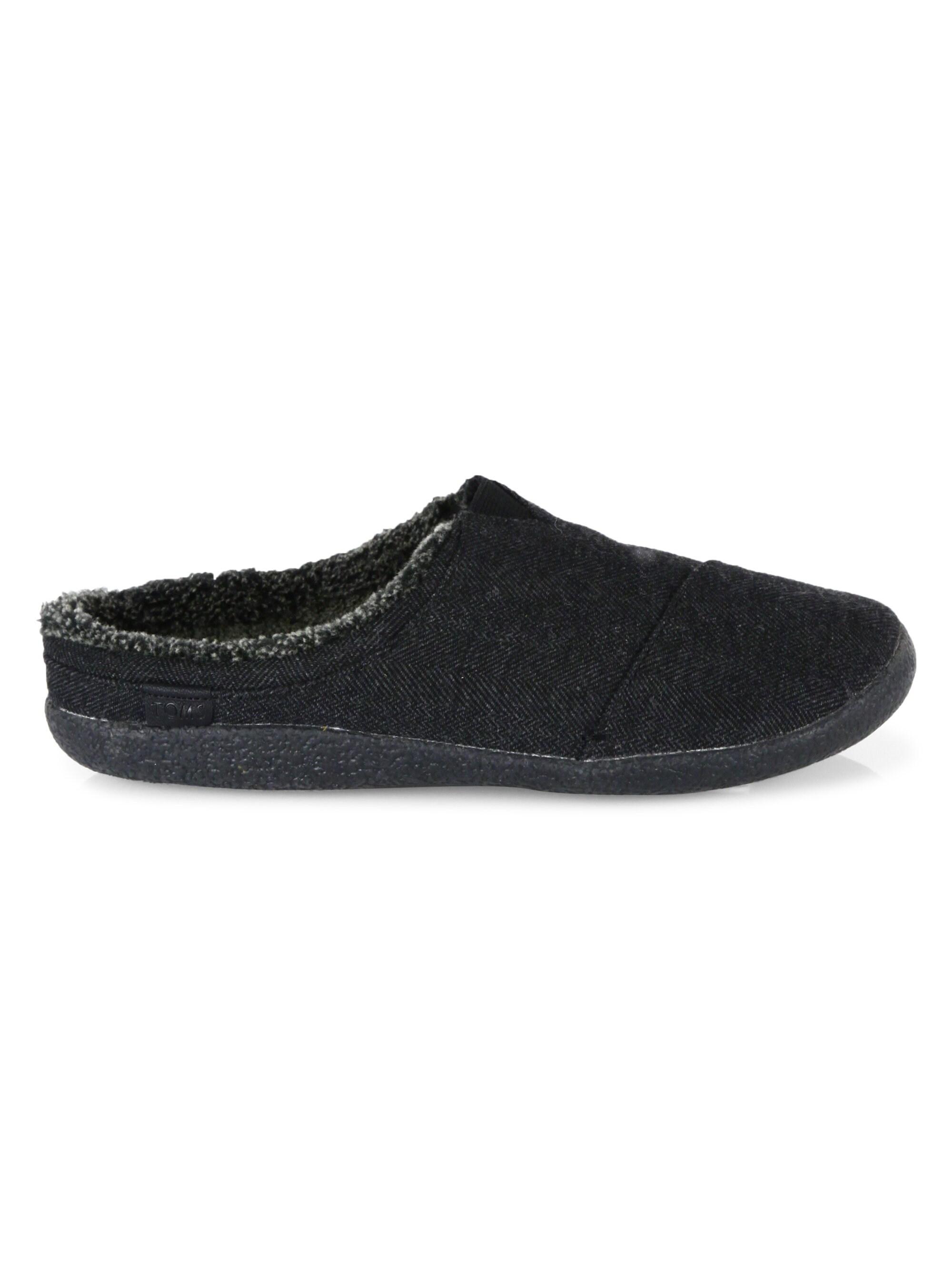 TOMS Men's Wool Slippers - Black for Men - Lyst