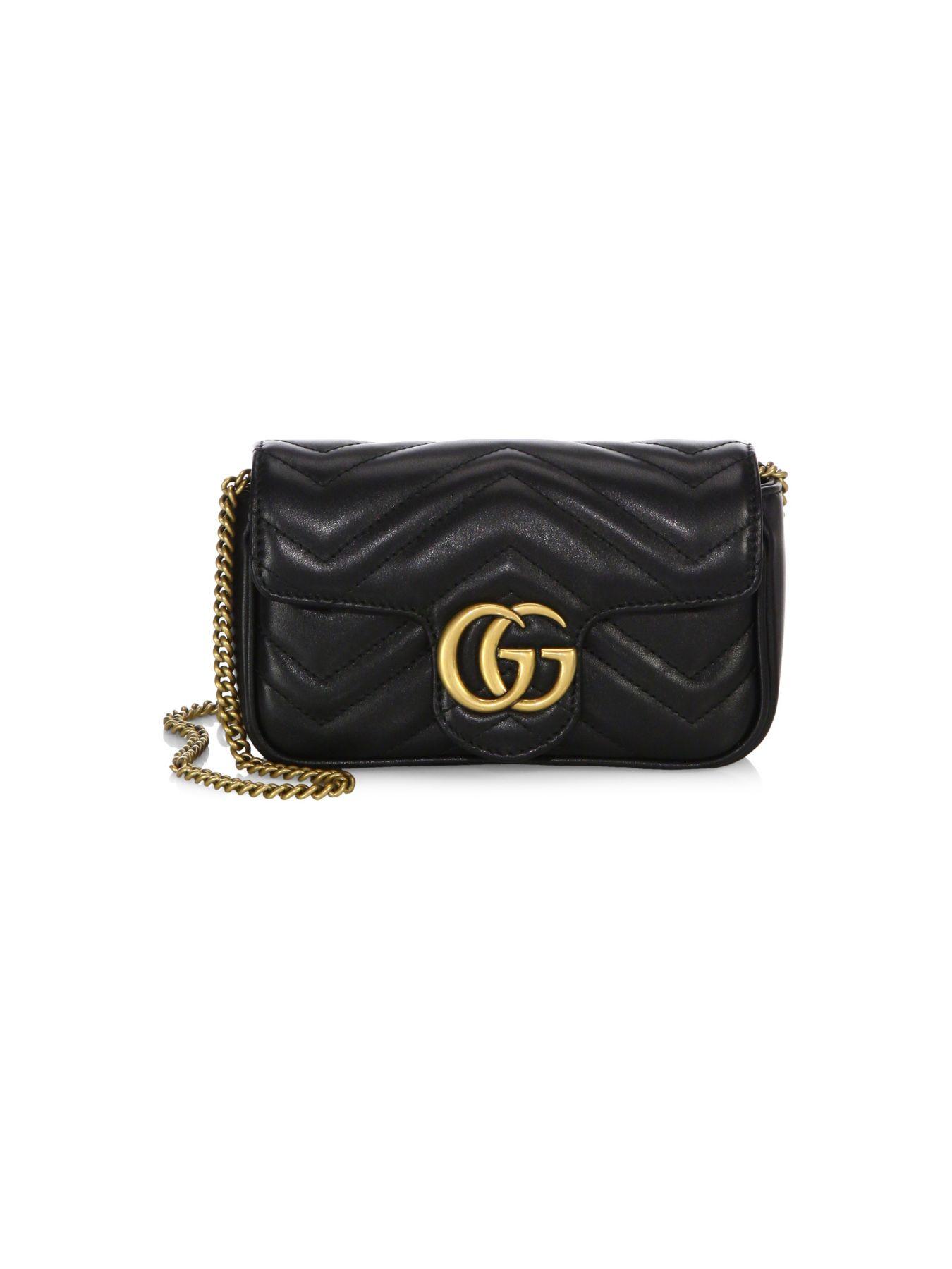 Gucci GG Marmont Matelasse Leather Super Mini Bag in Nero (Black) - Lyst
