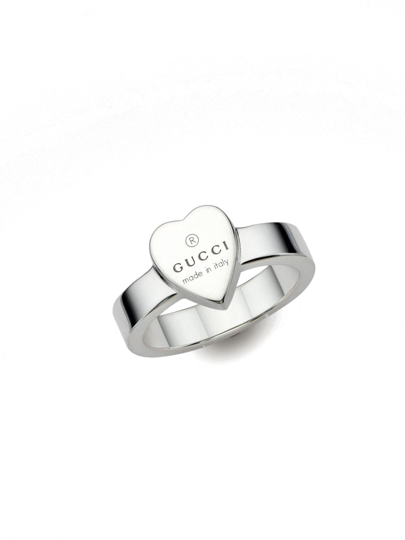 Gucci Trademark Sterling Silver Heart Ring in Metallic Save 5 Lyst