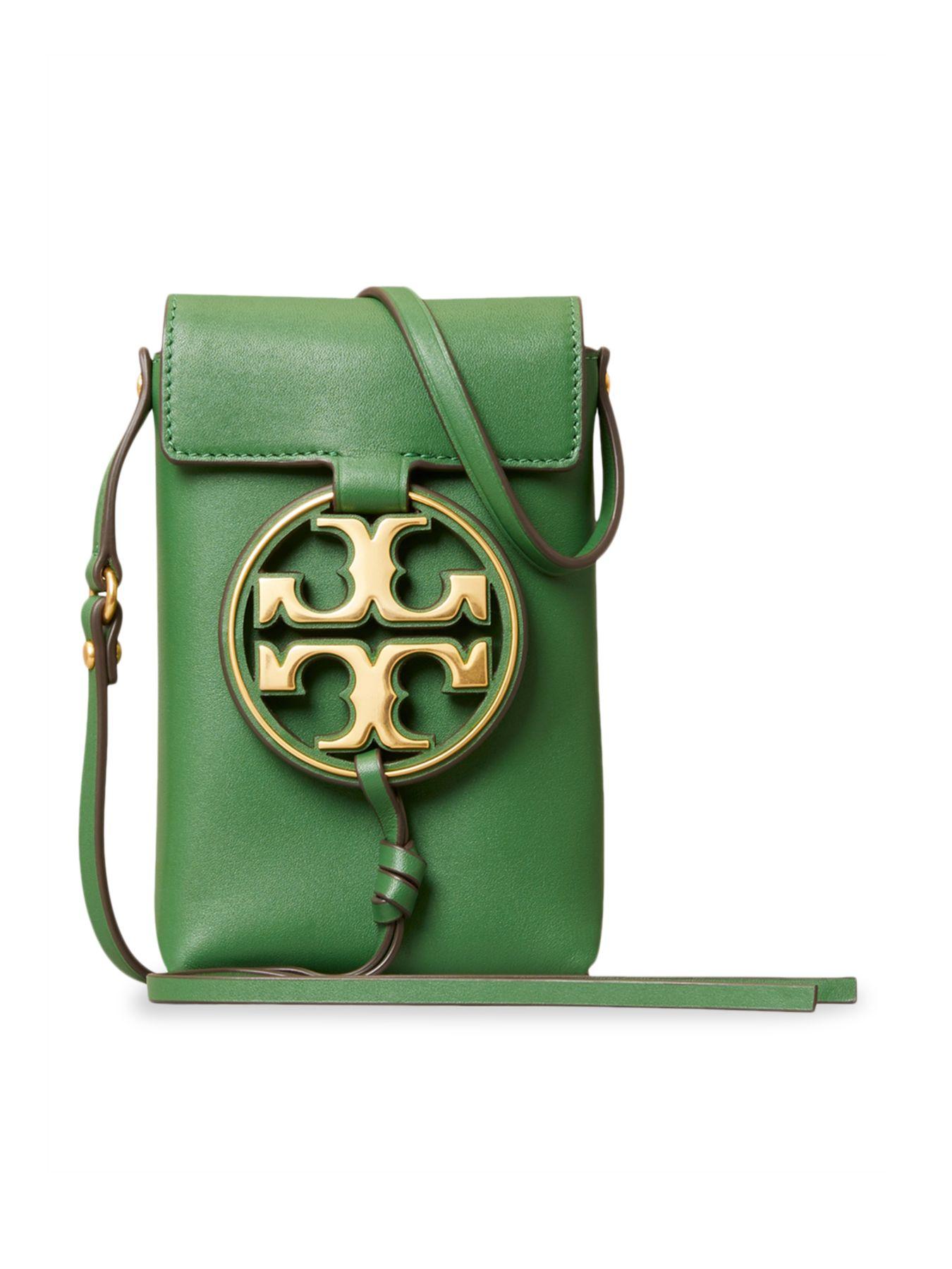 Tory Burch Miller Metal Leather Crossbody Phone Case in Green Lyst