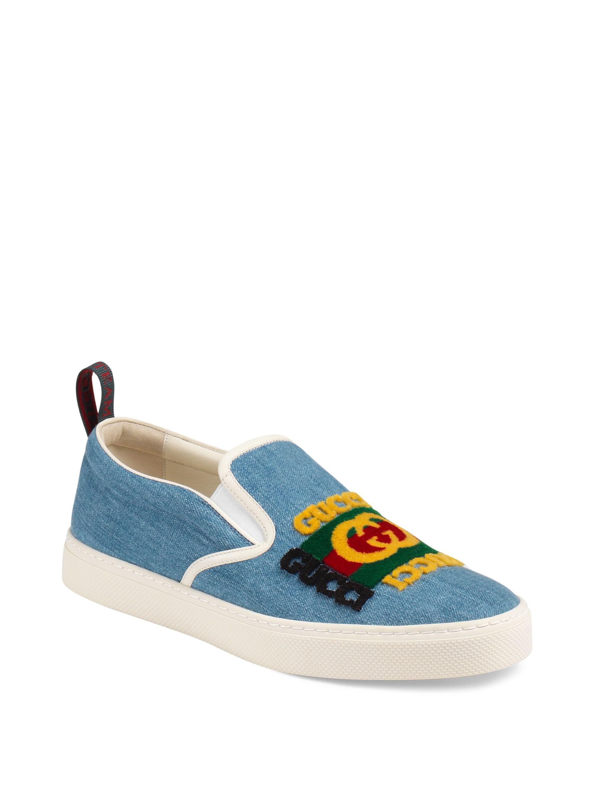 Gucci Denim Canvas Slip-on Sneaker in 