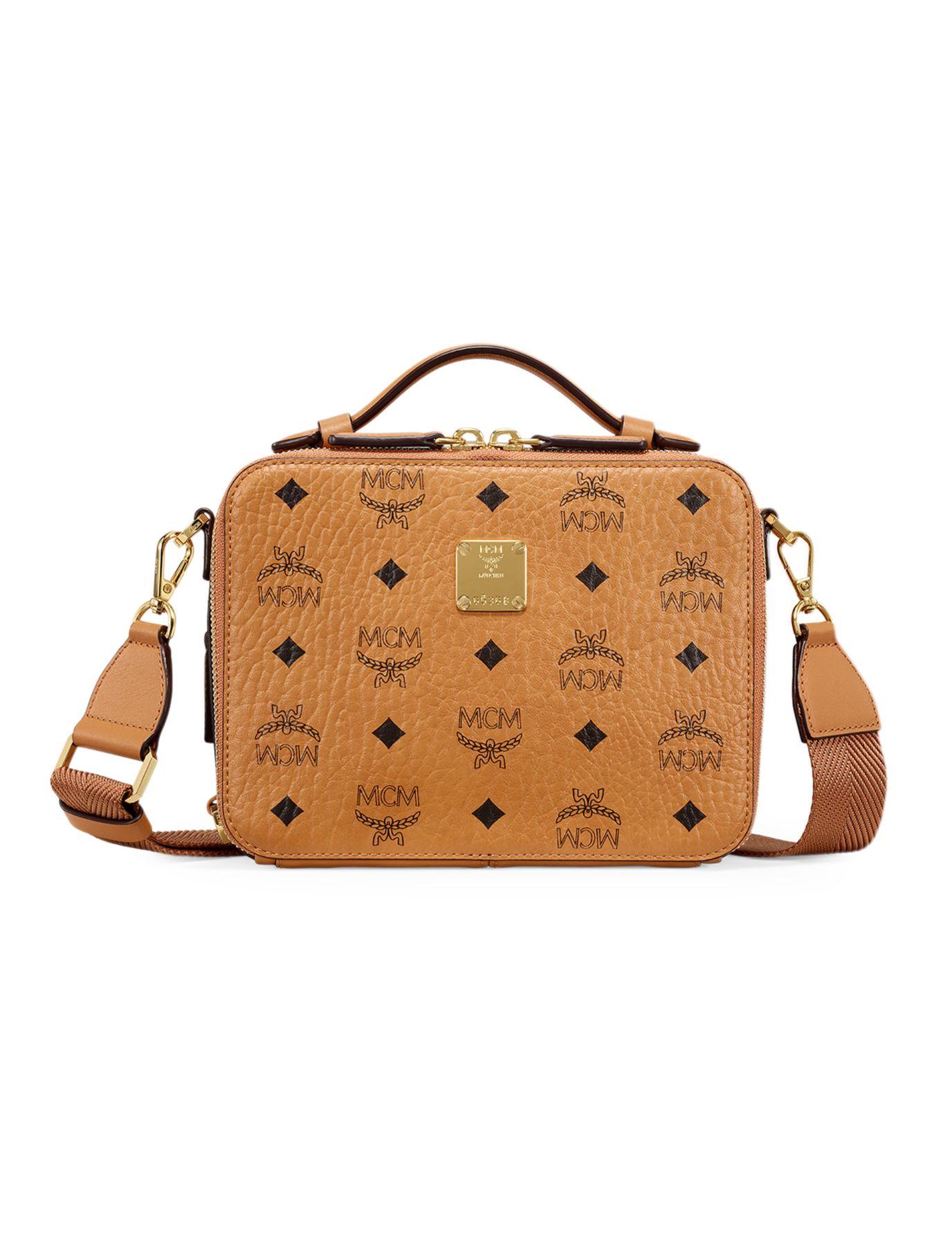 MCM Small Klassik Visetos Box Bag in Cognac (Brown) Lyst