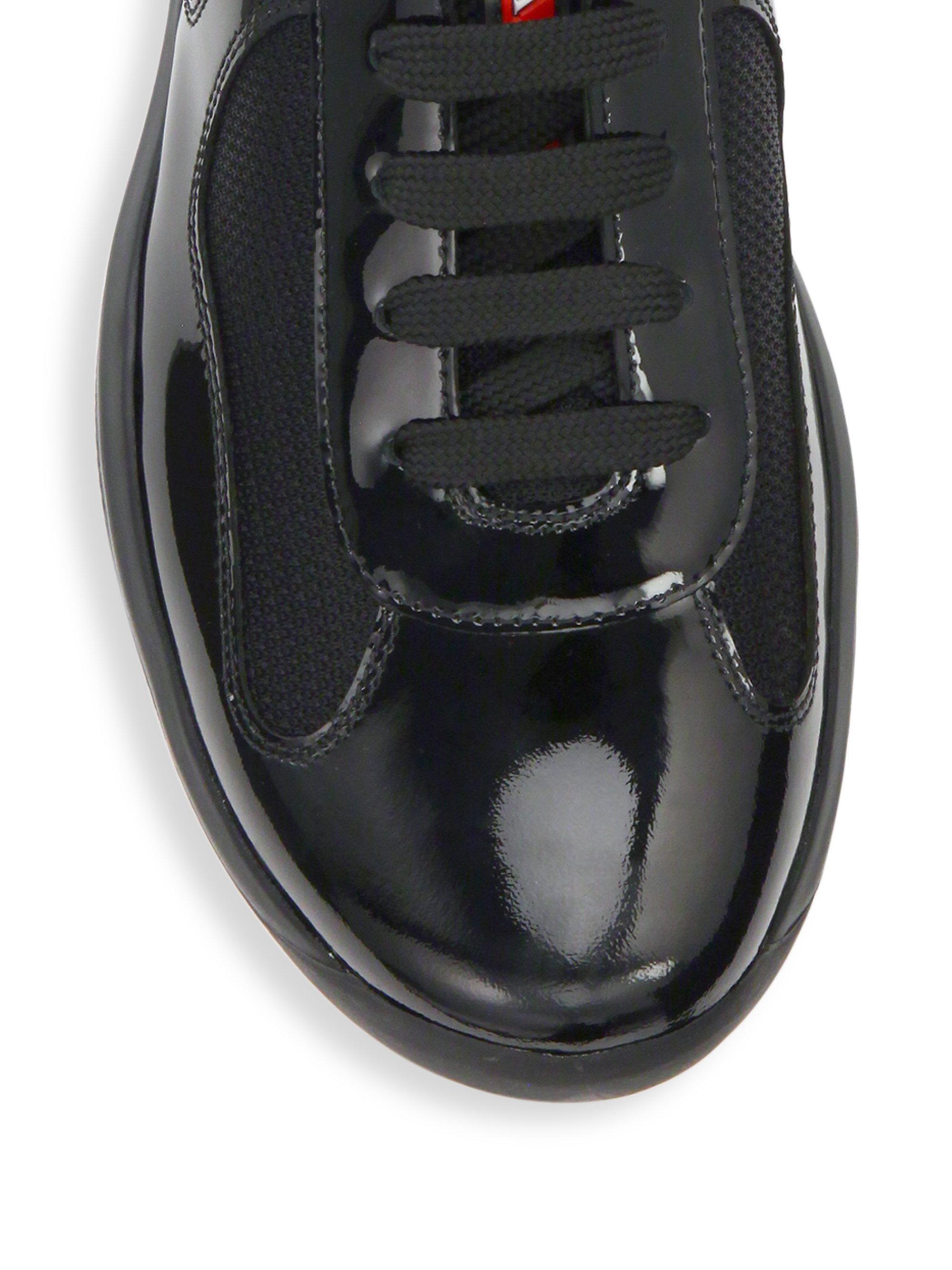 frequentie kan zijn Barmhartig Prada Newac Patent Leather Sneakers in Black for Men | Lyst
