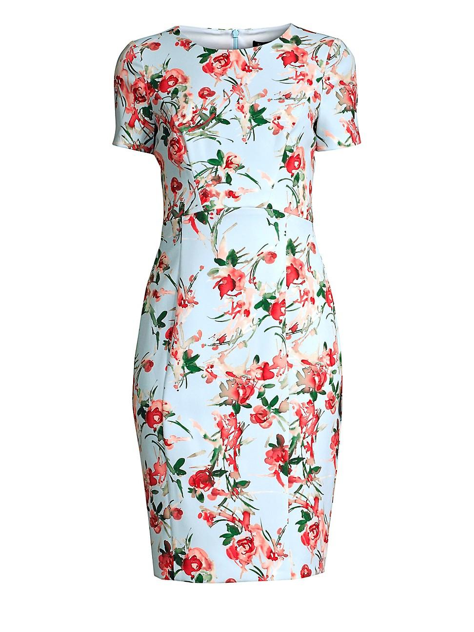 black floral sheath dress