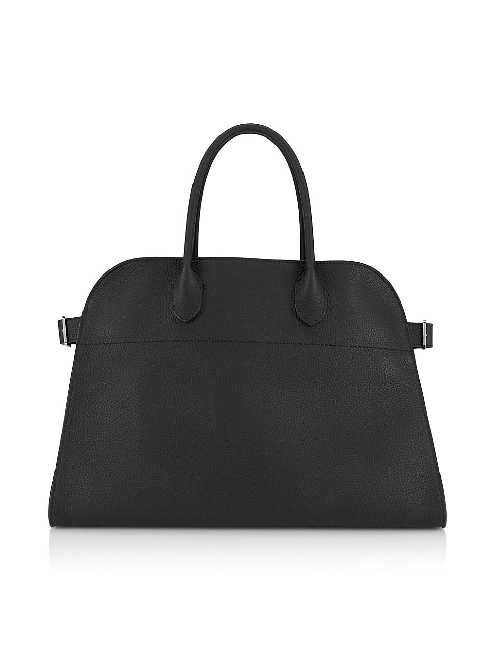 The Row Soft Margaux Leather Top Handle Bag in Black Lyst