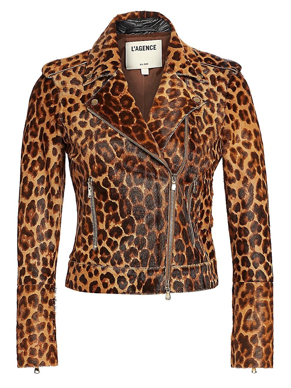 leopard moto jacket