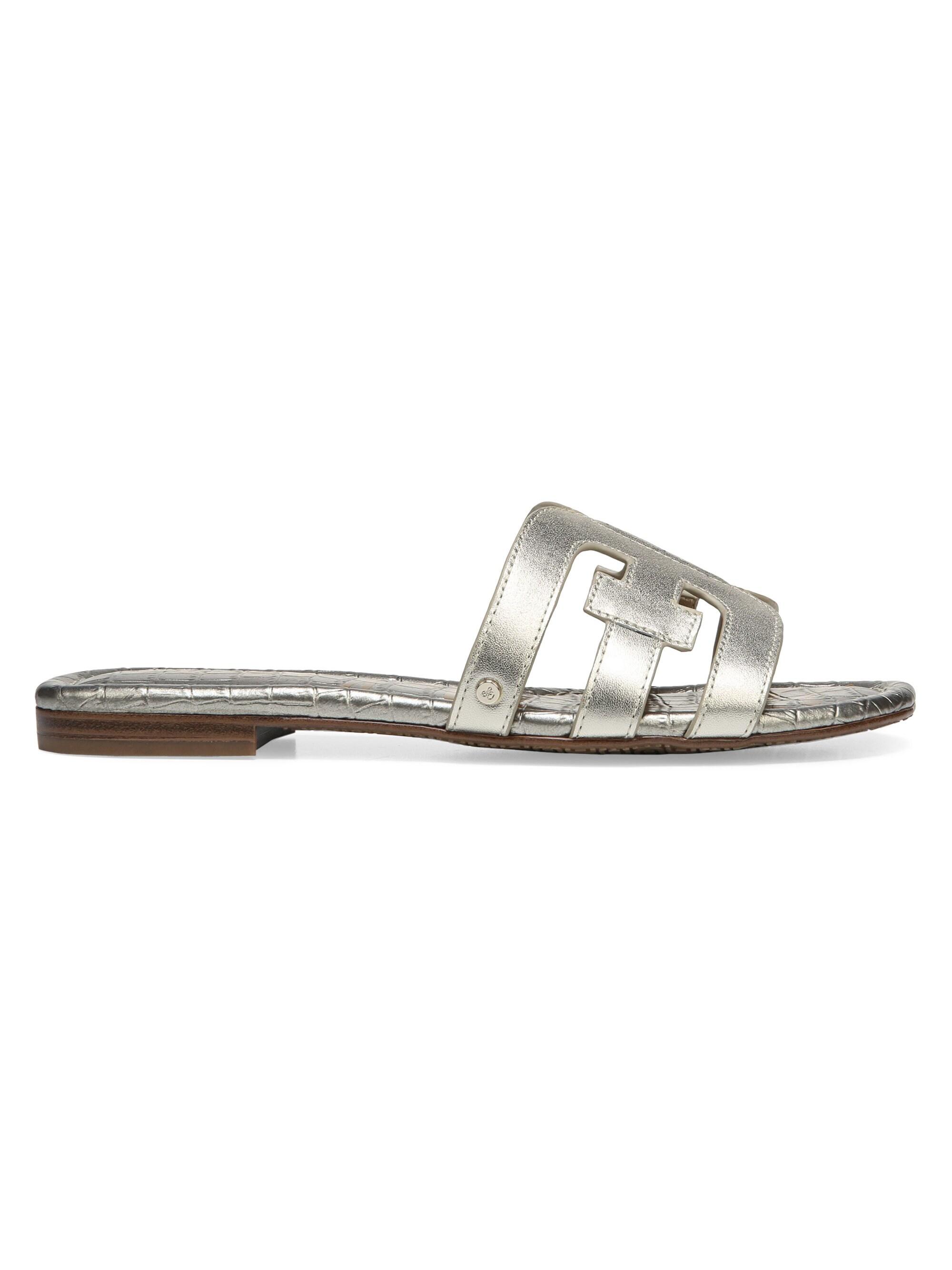 Sam Edelman Women's Bay Metallic Leather Slide Sandals - Jute in ...