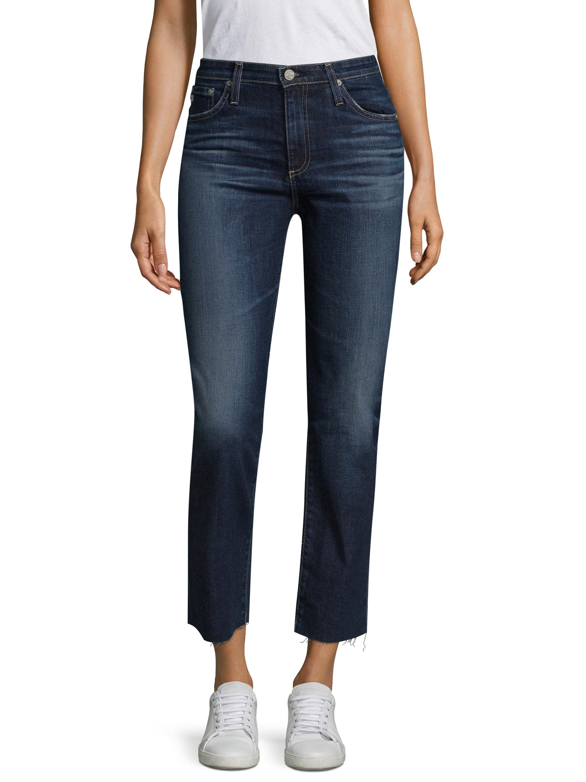 AG Jeans Denim Isabelle High-rise Cropped Straight-leg Jeans in Blue - Lyst