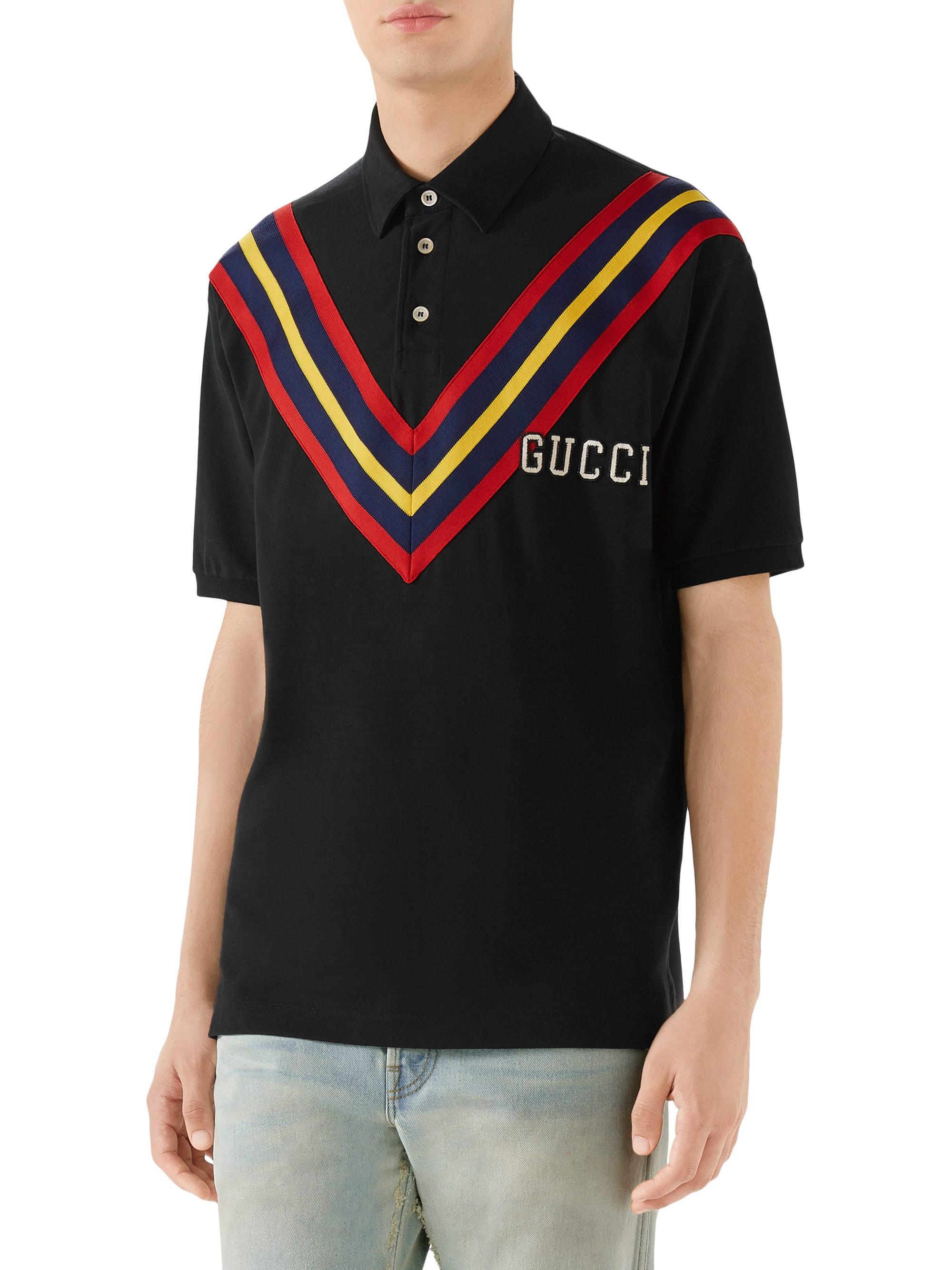 Gucci Graphic Print Cotton Polo Shirt 