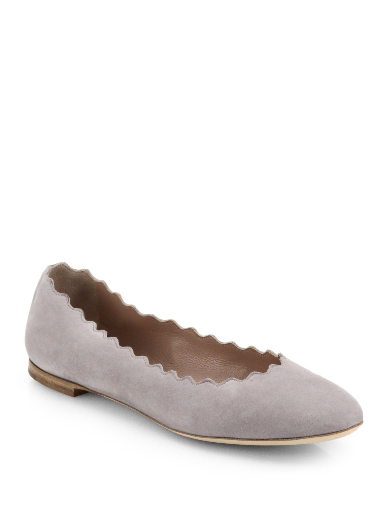 ballet flats with scalloped edges