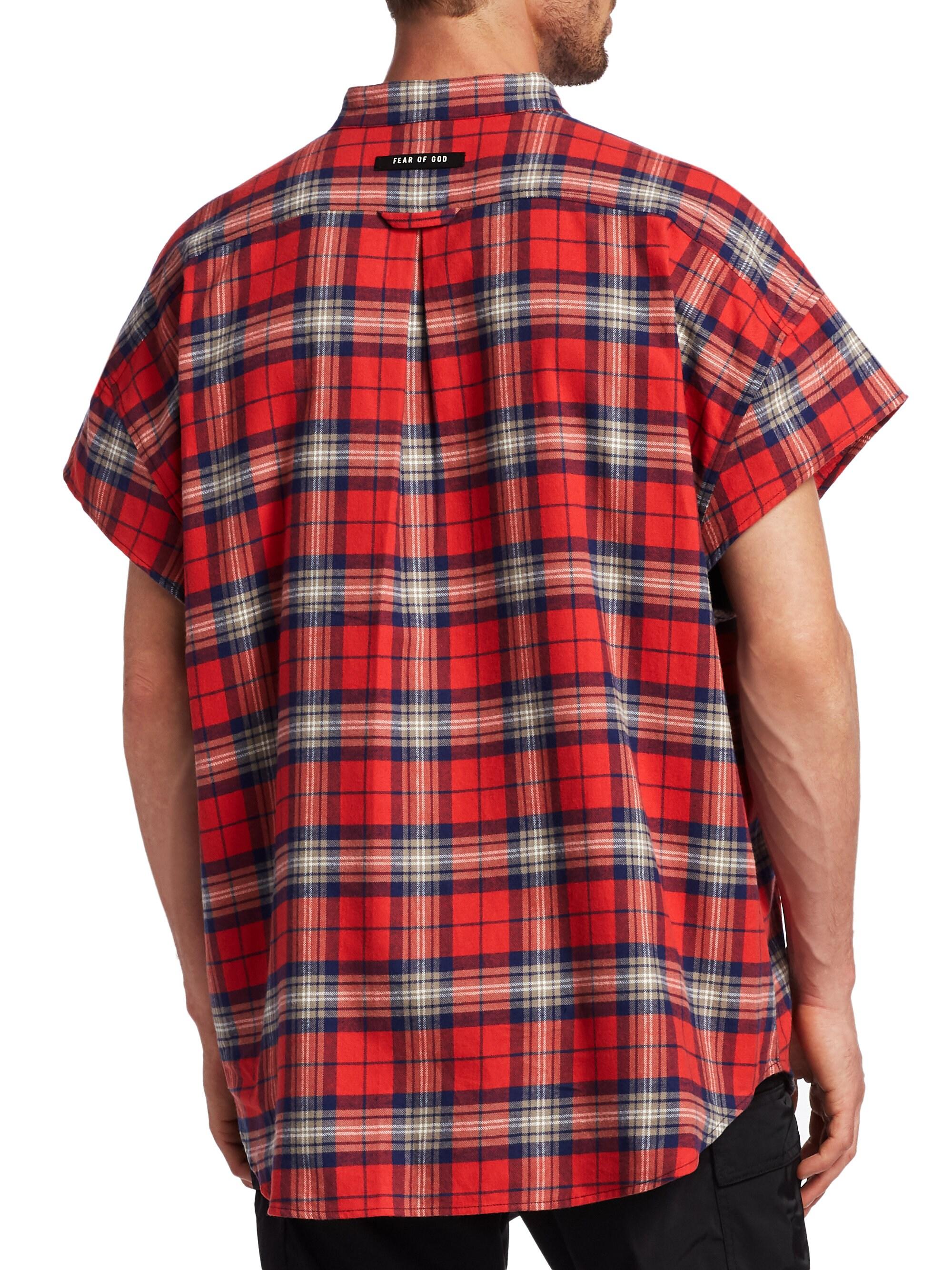 Fear Of God Sixth Collection Flannel Henley Short-sleeve Shirt in 