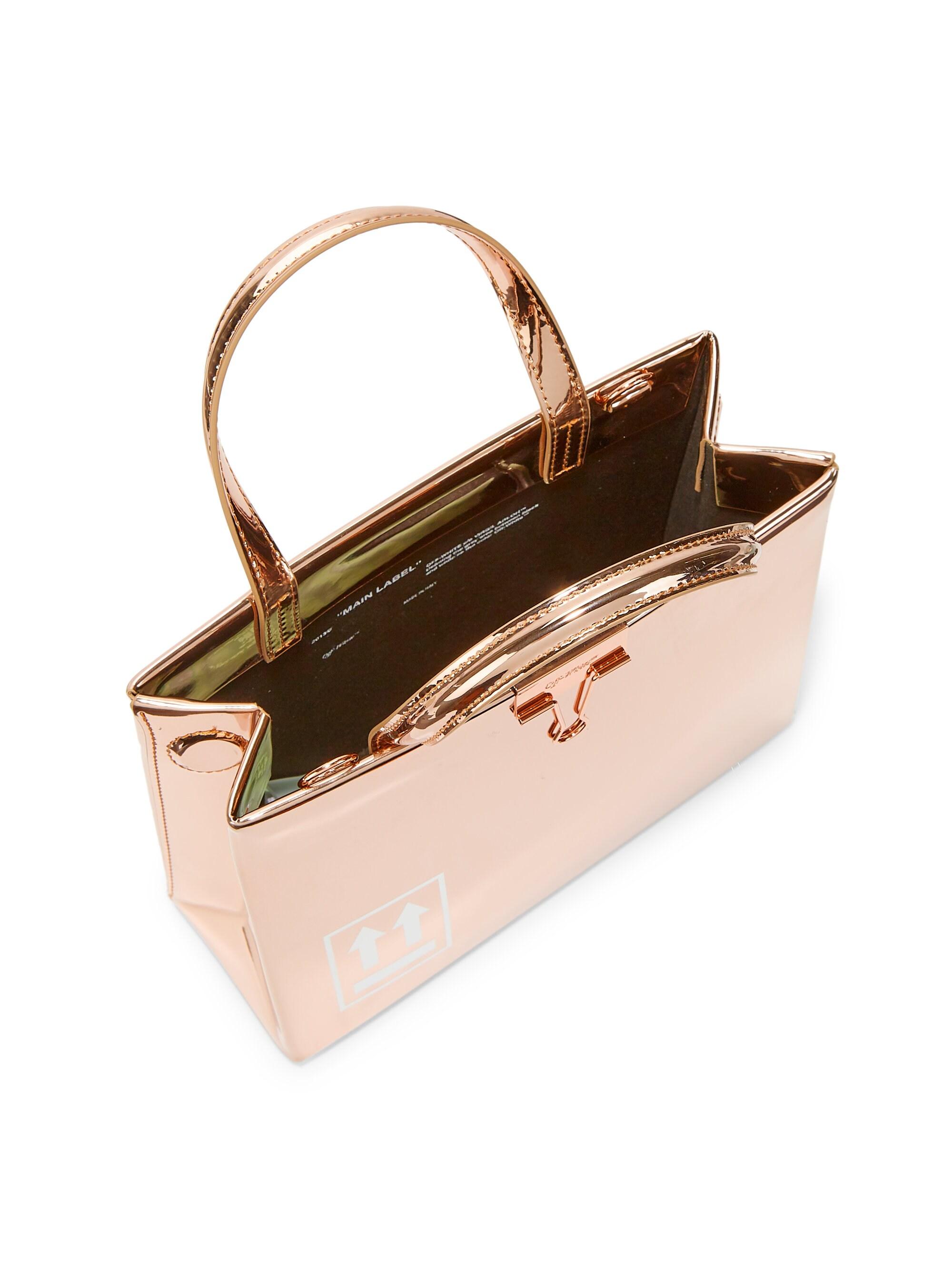 off white rose gold bag