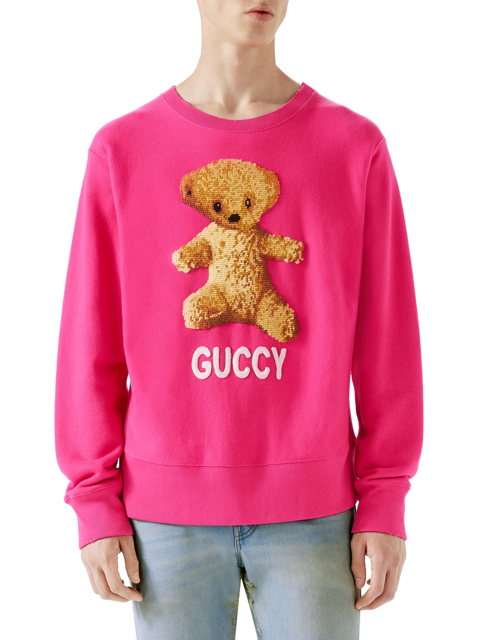 gucci pink bear sweater