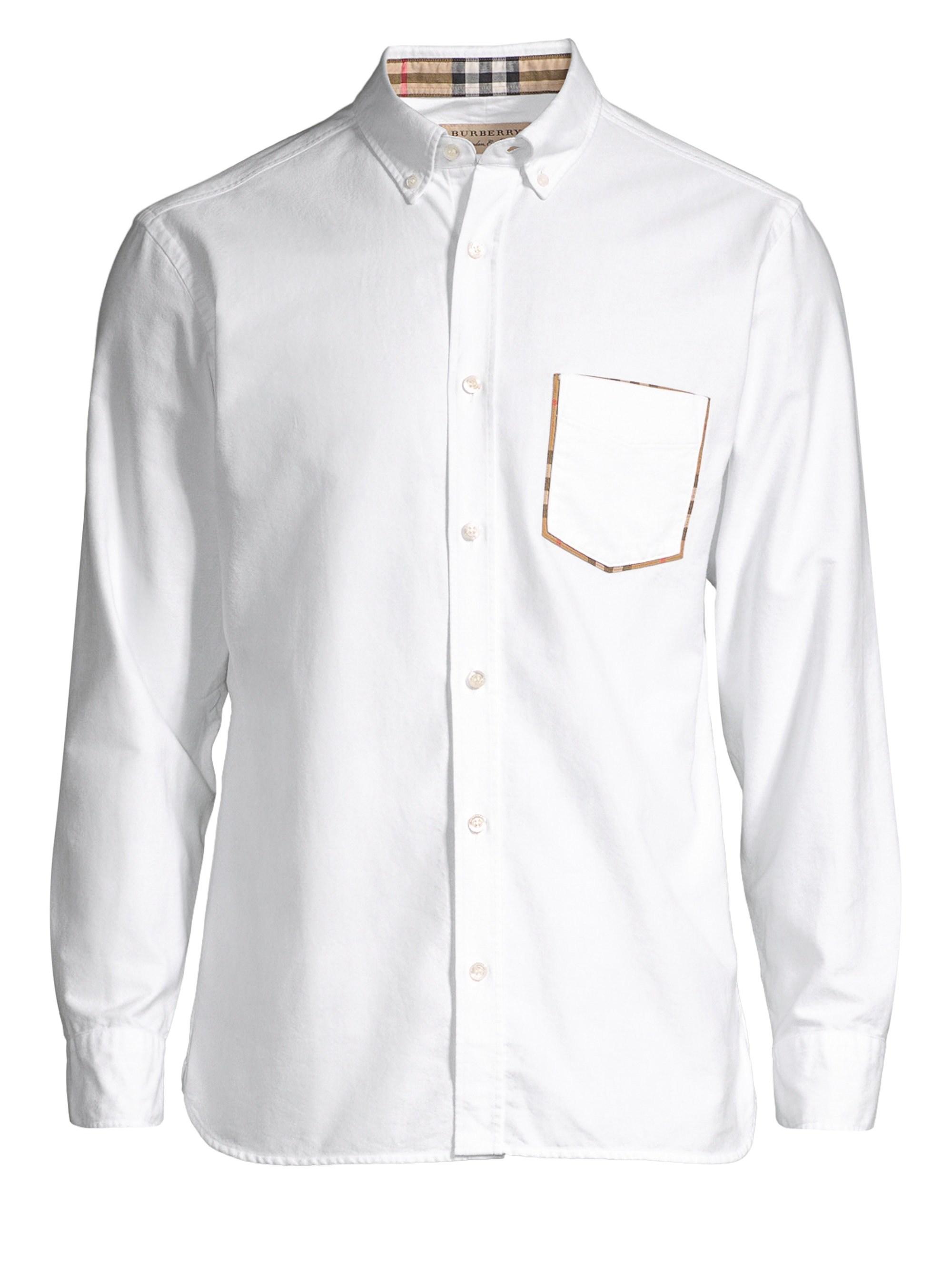 mens white burberry button down