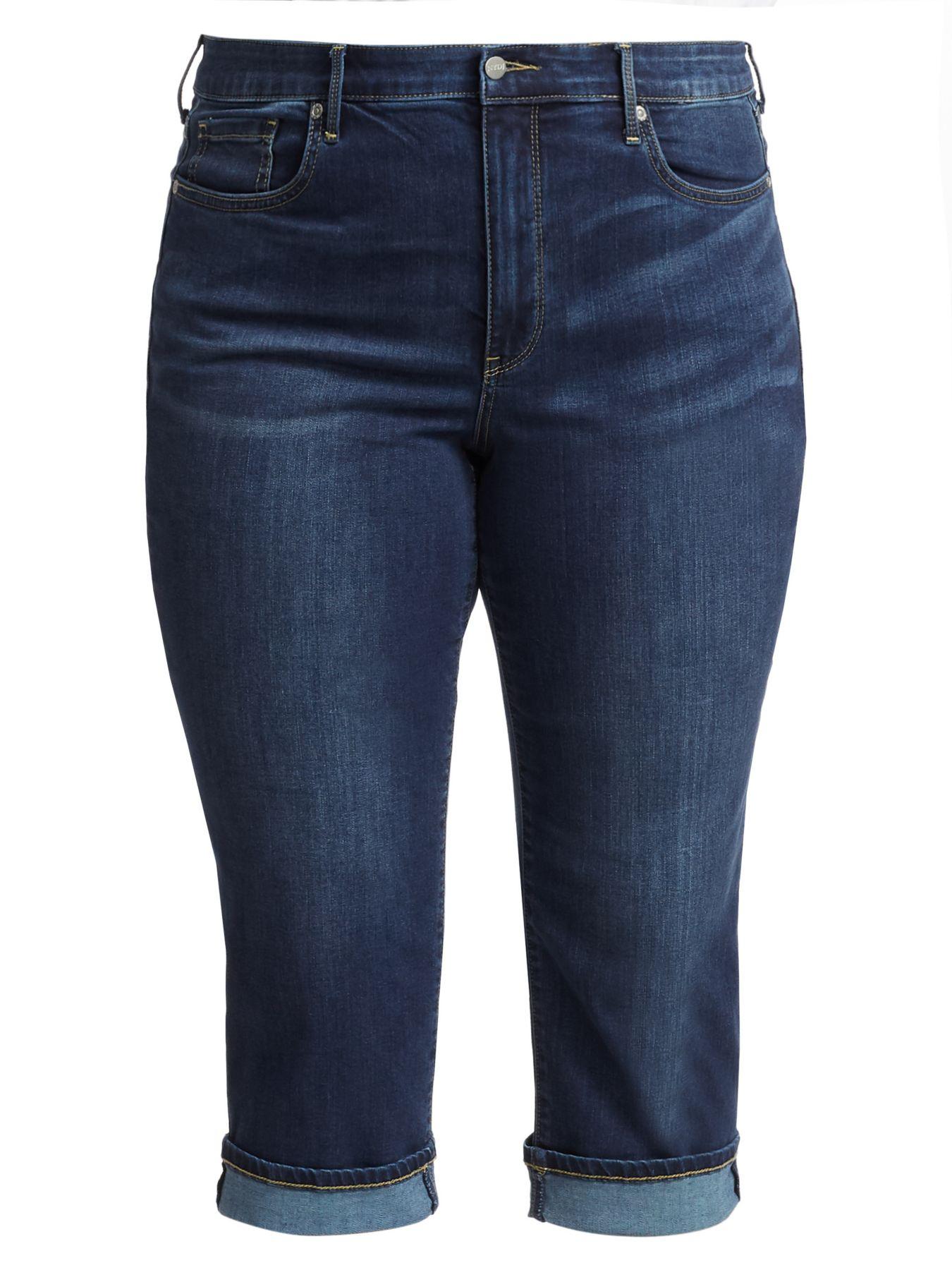 NYDJ Denim Marilyn Straight Crop Cuff Jeans in Blue Lyst
