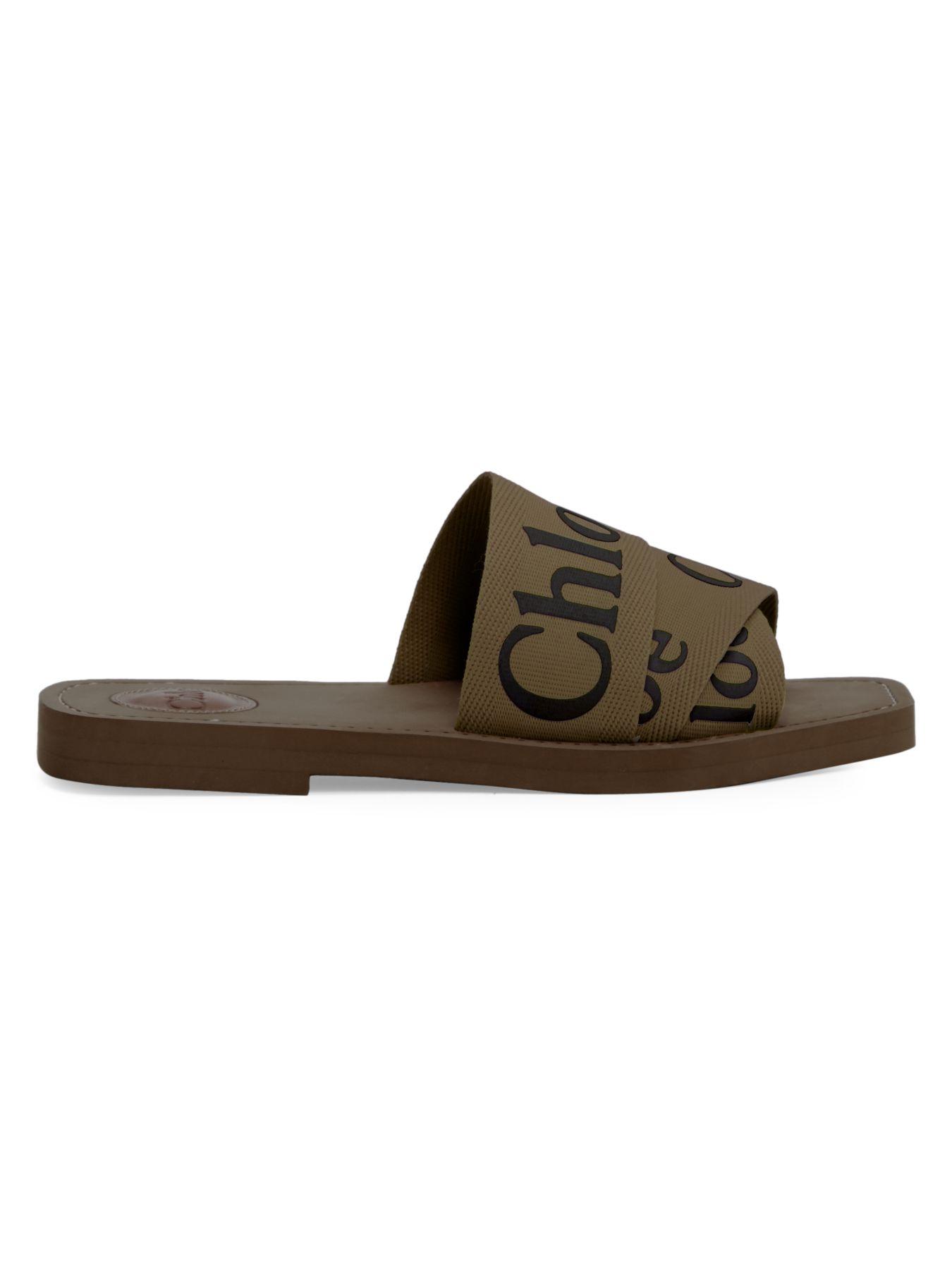 ChloÃ© Woody Flat Sandals in Brown - Lyst