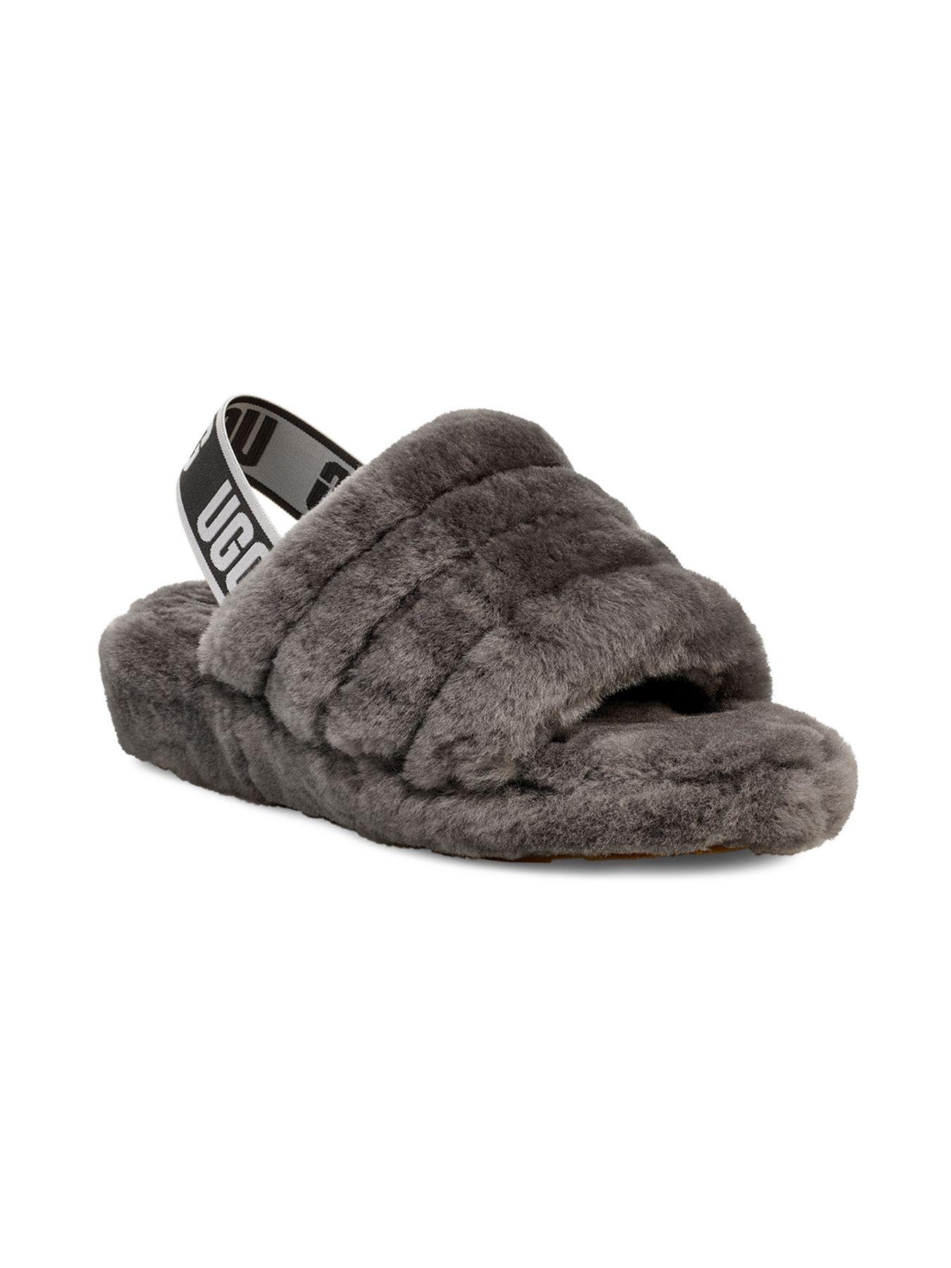 UGG Fur Fluff Yeah Sheepskin Slingback Slippers in Grey (Gray) Lyst