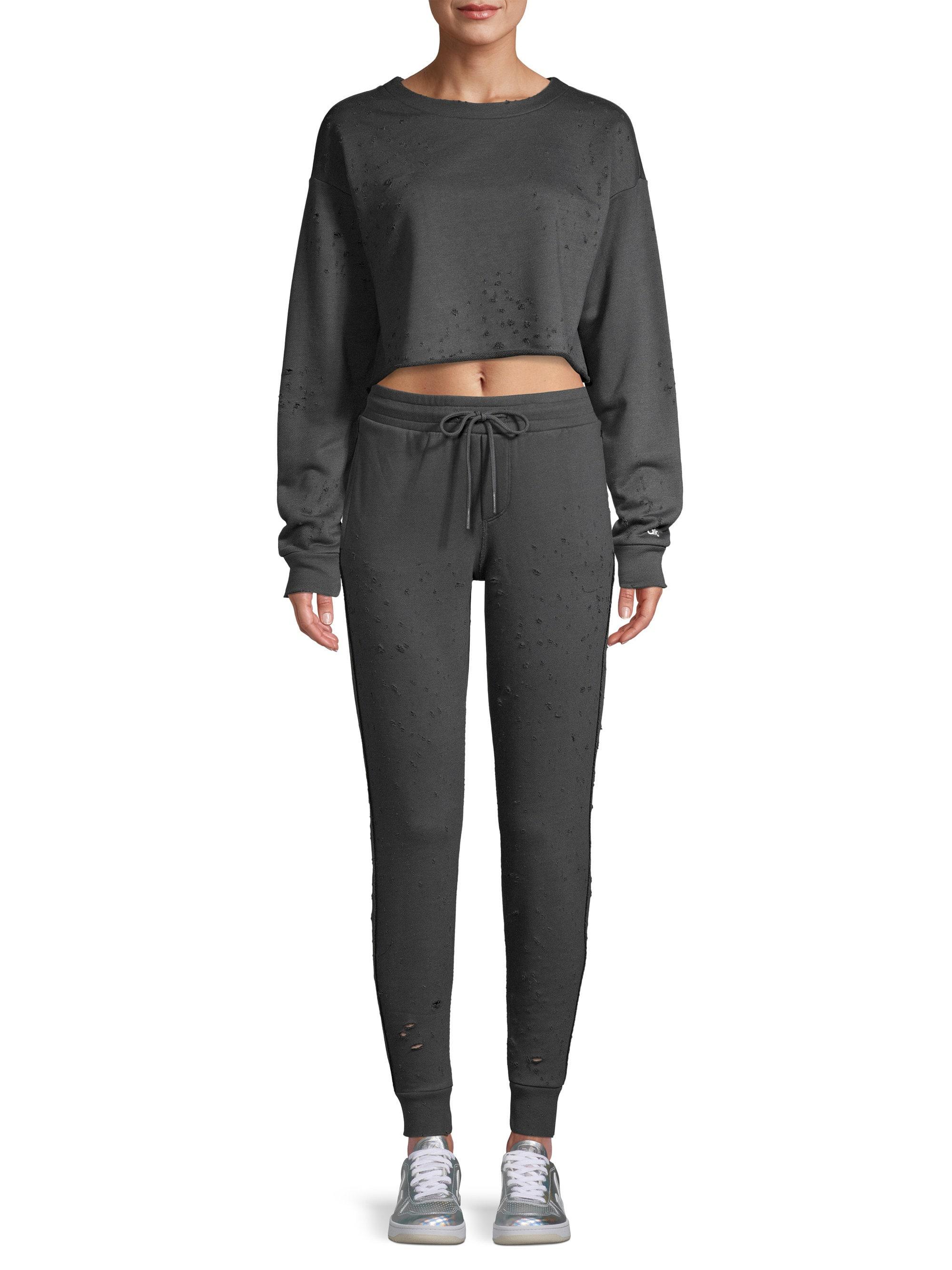 Lyst Alo Yoga Women's Fierce Distressed Cropped Sweatshirt