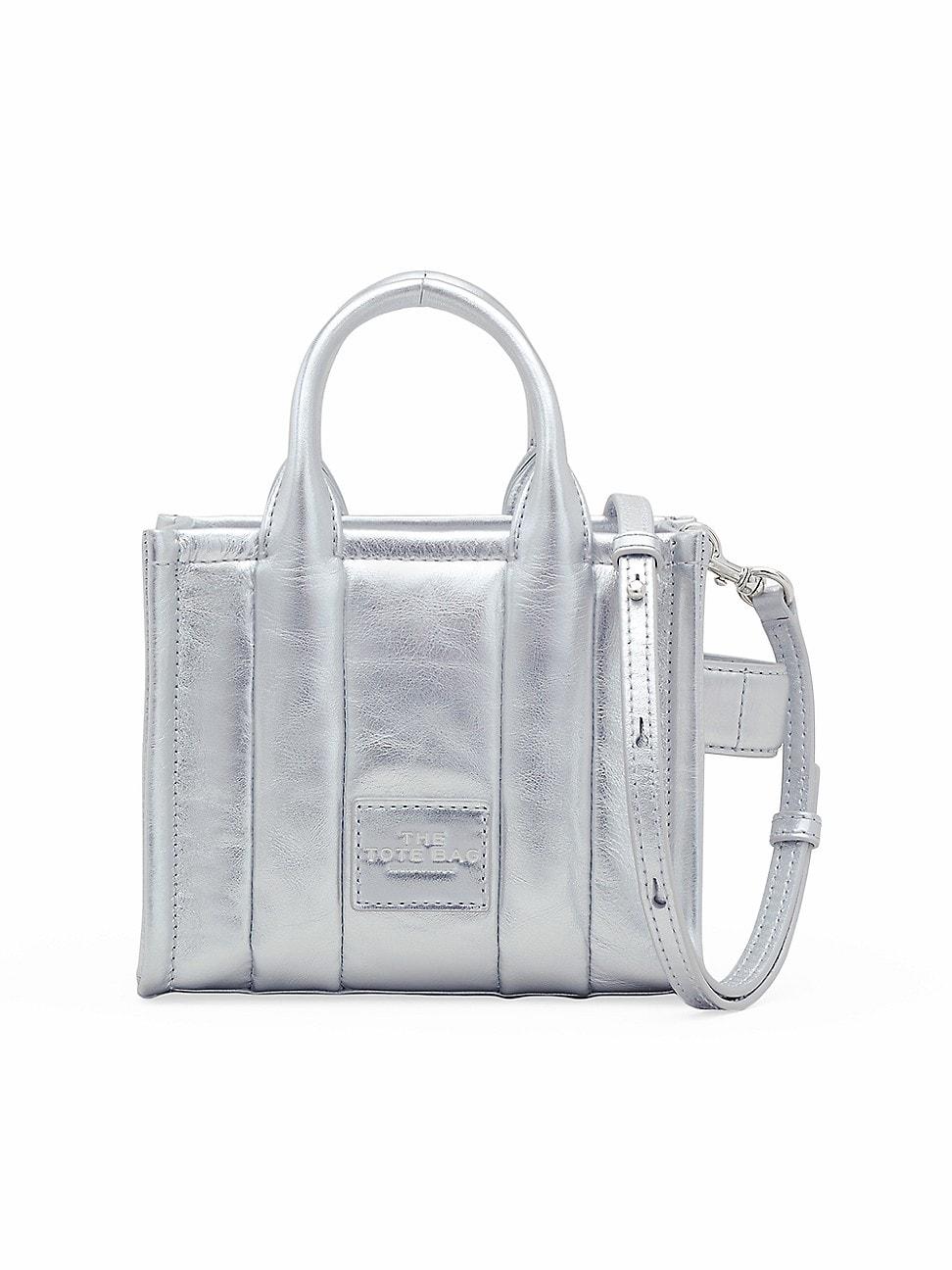 Marc Jacobs The Micro Metallic Leather Tote Bag in Gray Lyst