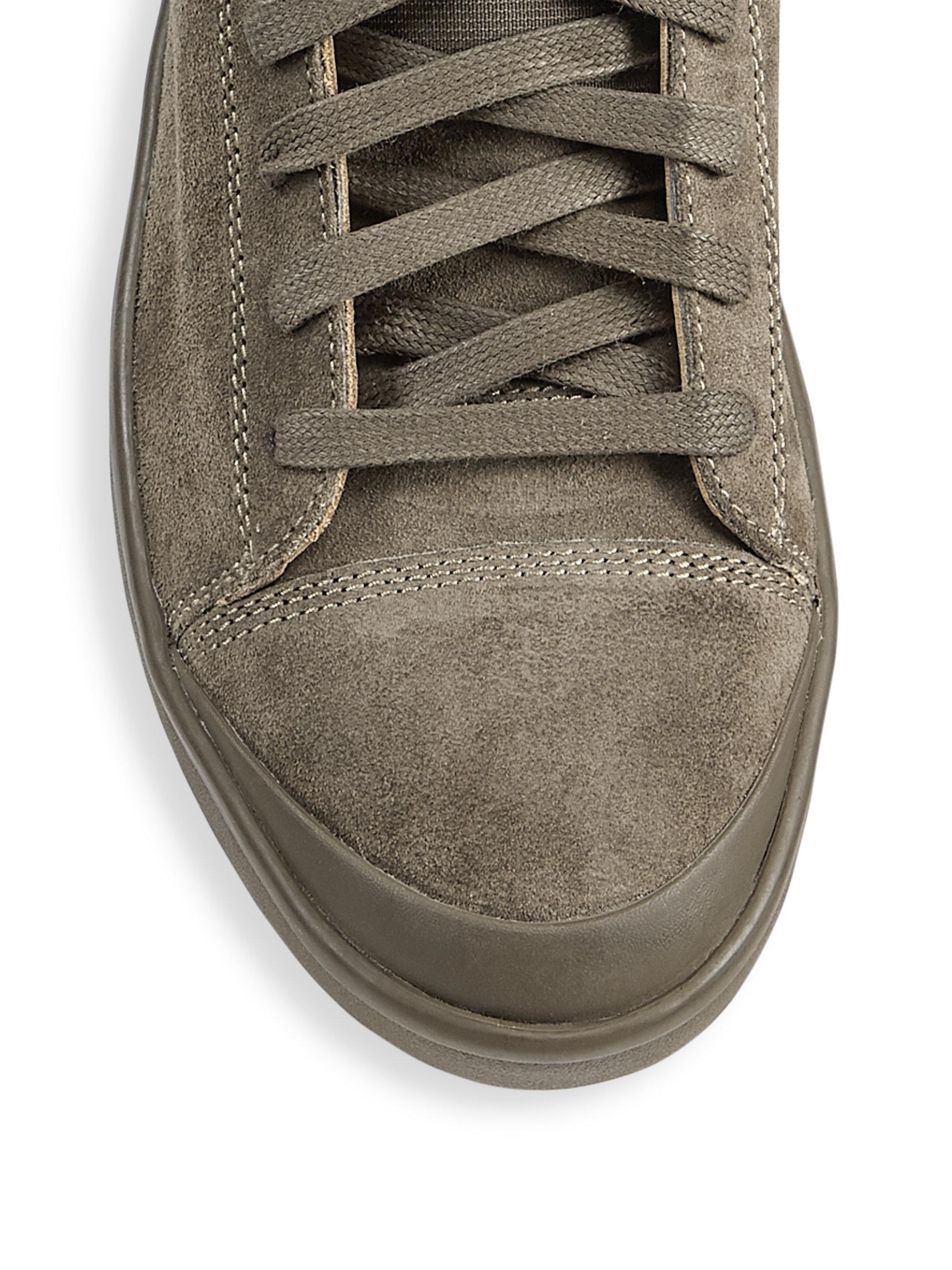 DIESEL Side-zip Suede Sneakers in Green 