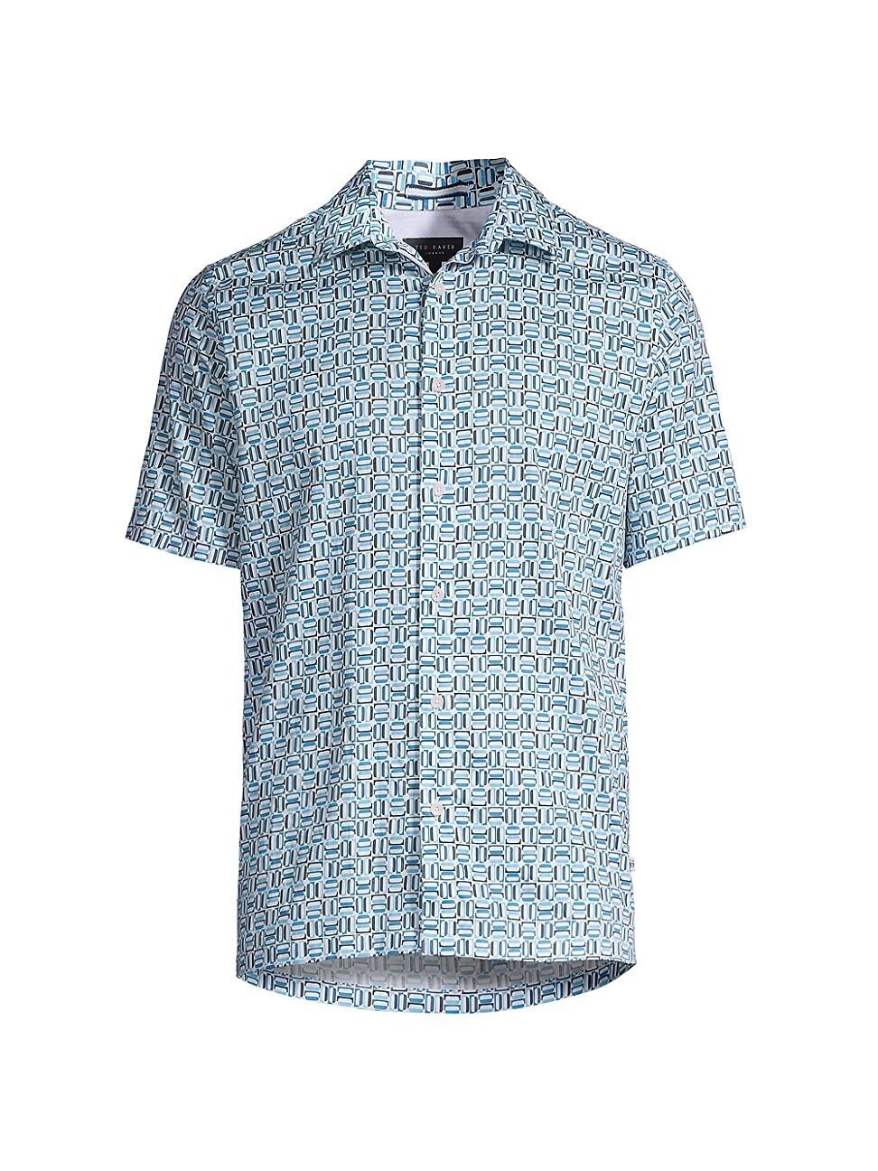 Ted Baker Astun Geometric Buttondown Shirt in Blue for Men Lyst