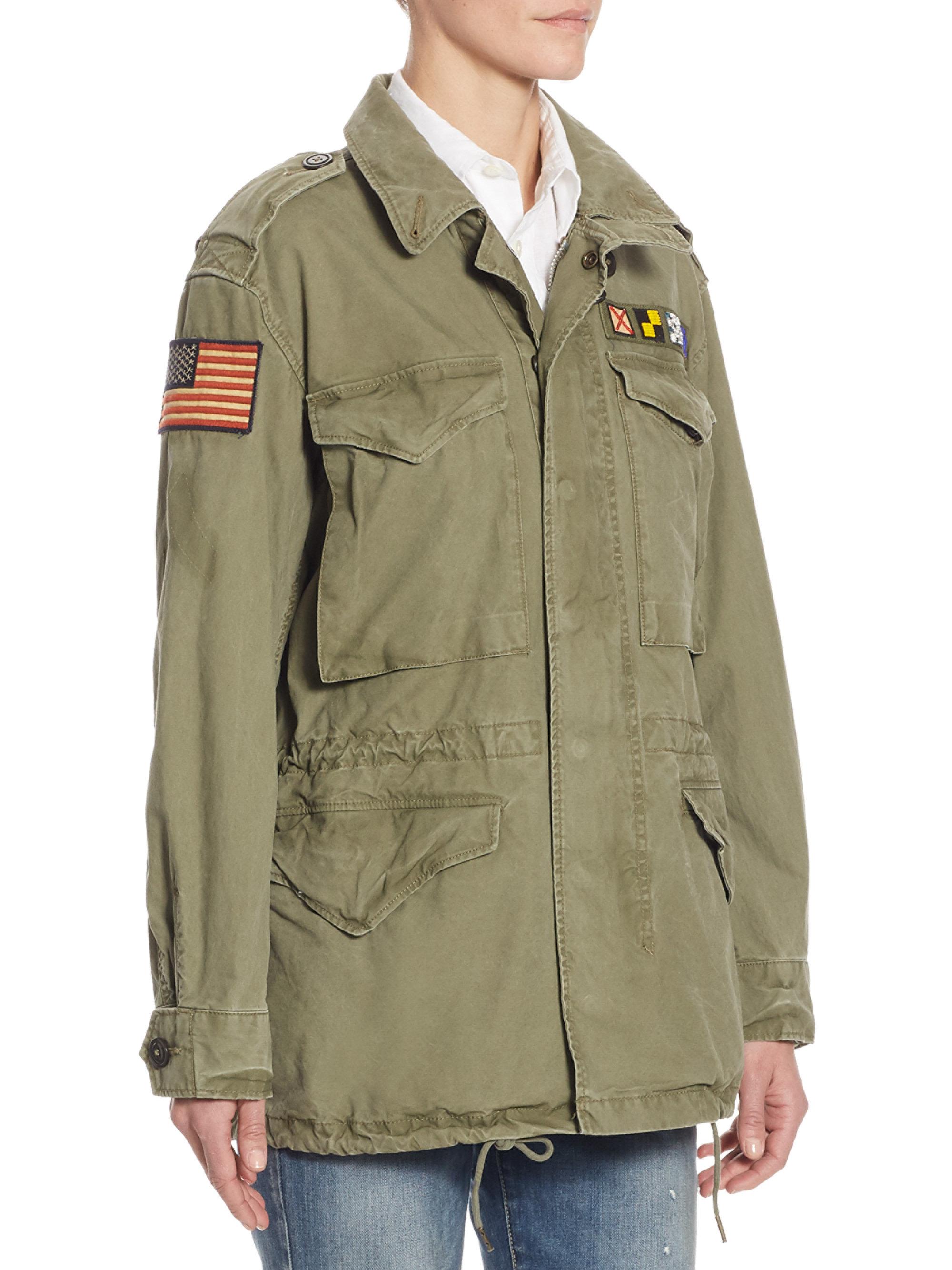 Polo Ralph Lauren Cotton Canvas Military Jacket in Green - Lyst