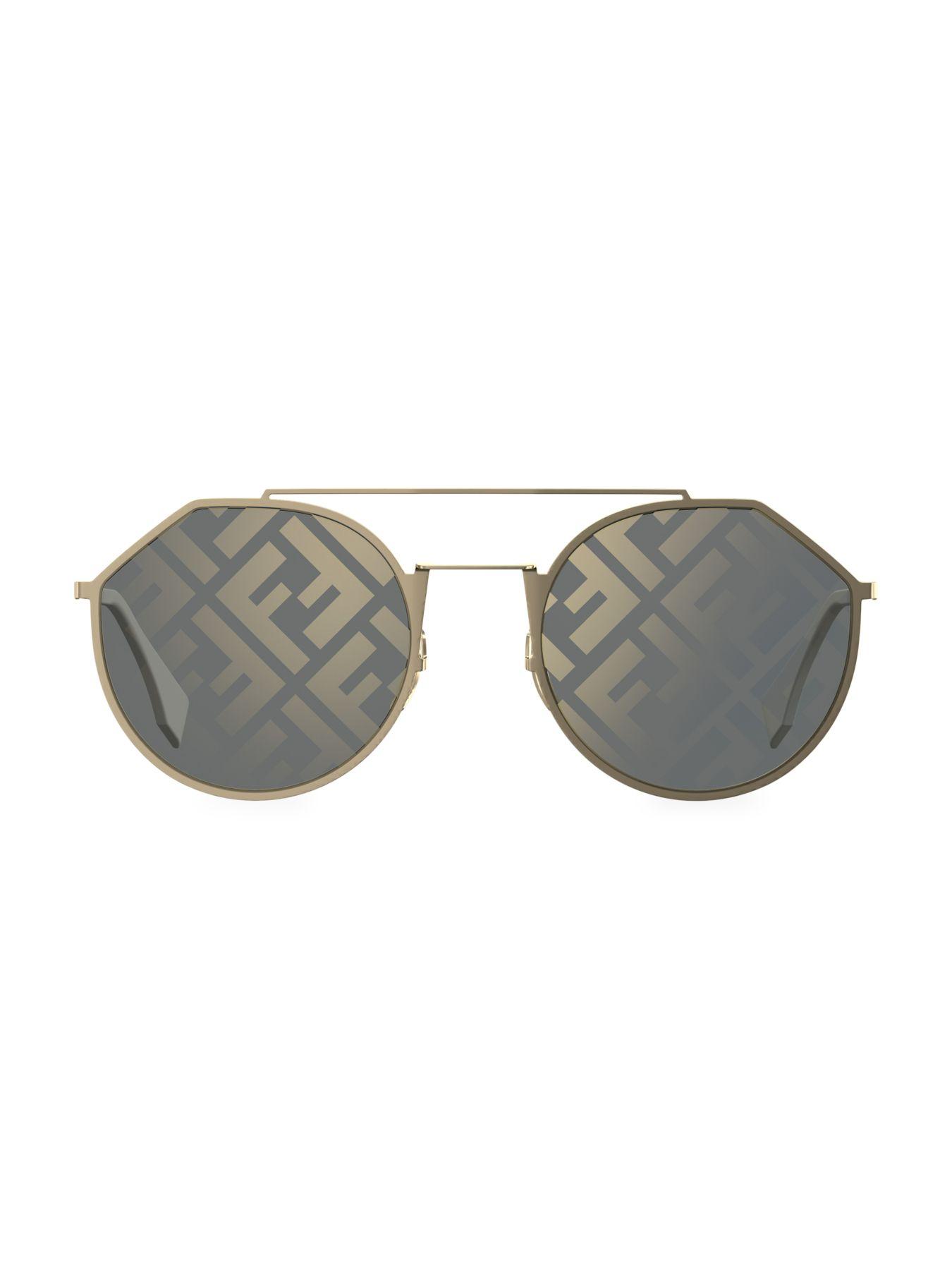 Fendi 54mm Round Sunglasses in Grey (Gray) for Men - Lyst