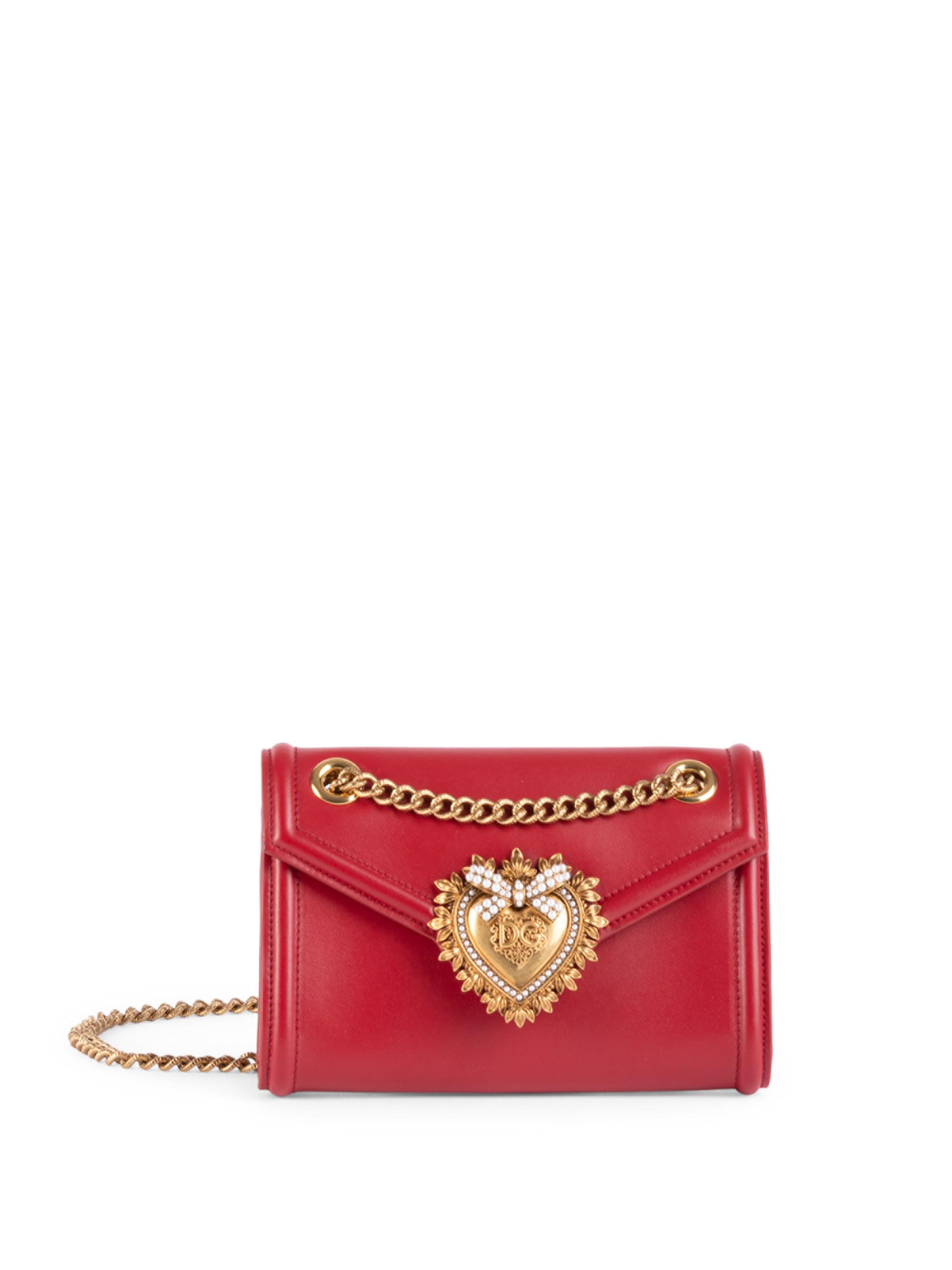 Dolce & Gabbana Mini Devotion Leather Crossbody Bag in Red - Save 23% ...