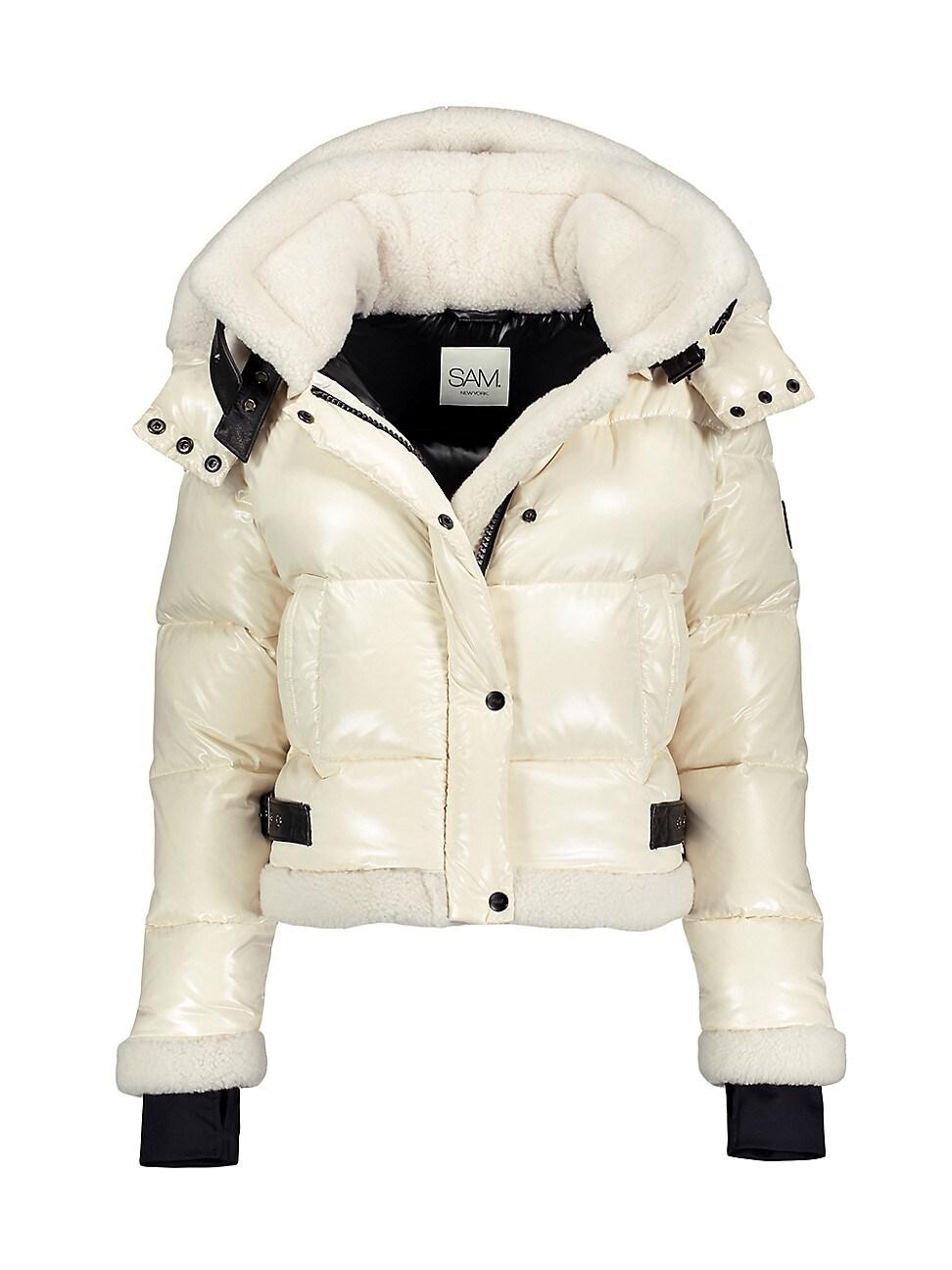 Sam. Ryan Shearlingtrim Puffer Down Jacket in White Lyst