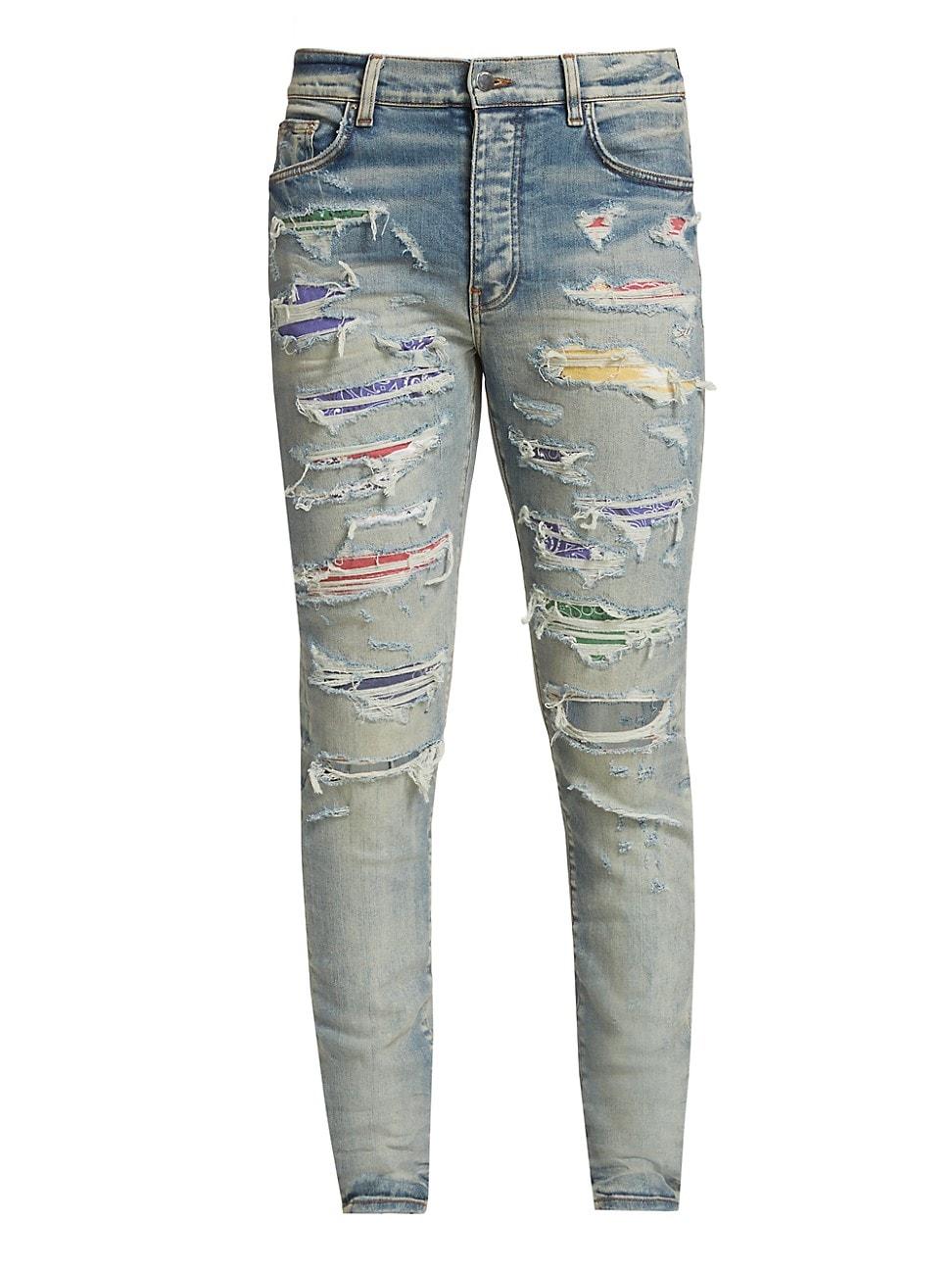 Amiri Denim Rainbow Patch Distressed 