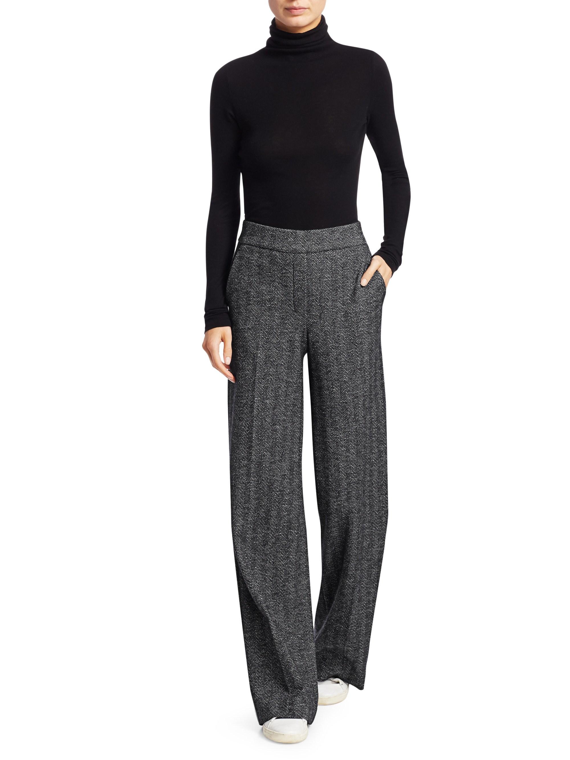 Theory Wool Talbert Herringbone Wide Leg Pants in Blue Lyst