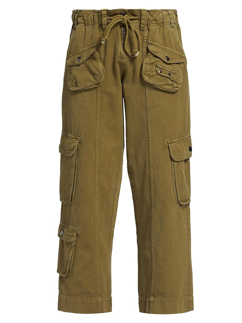 Free People Tahiti Drawstring Cargo Pants in Green Lyst