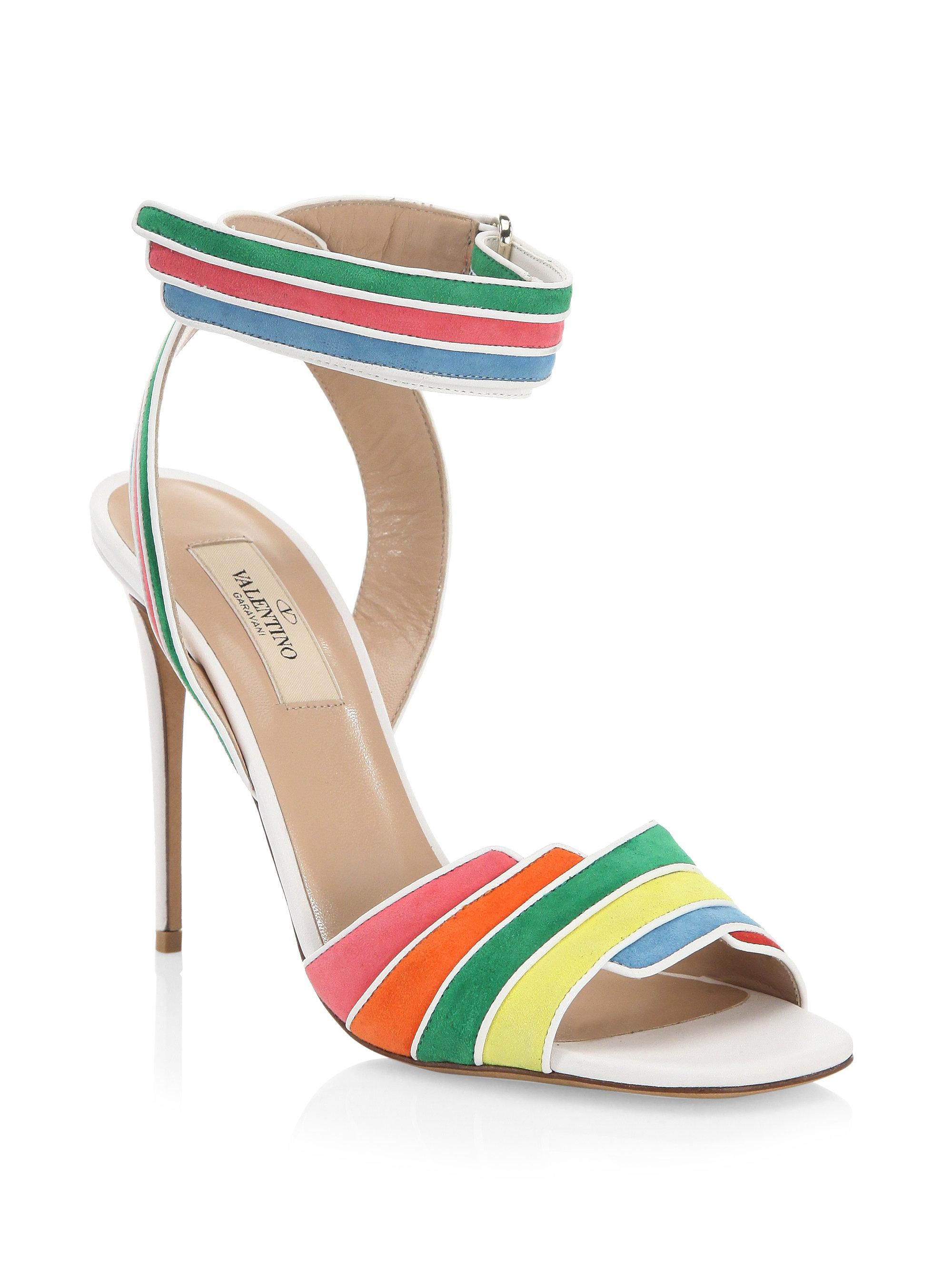 rainbow strap heels