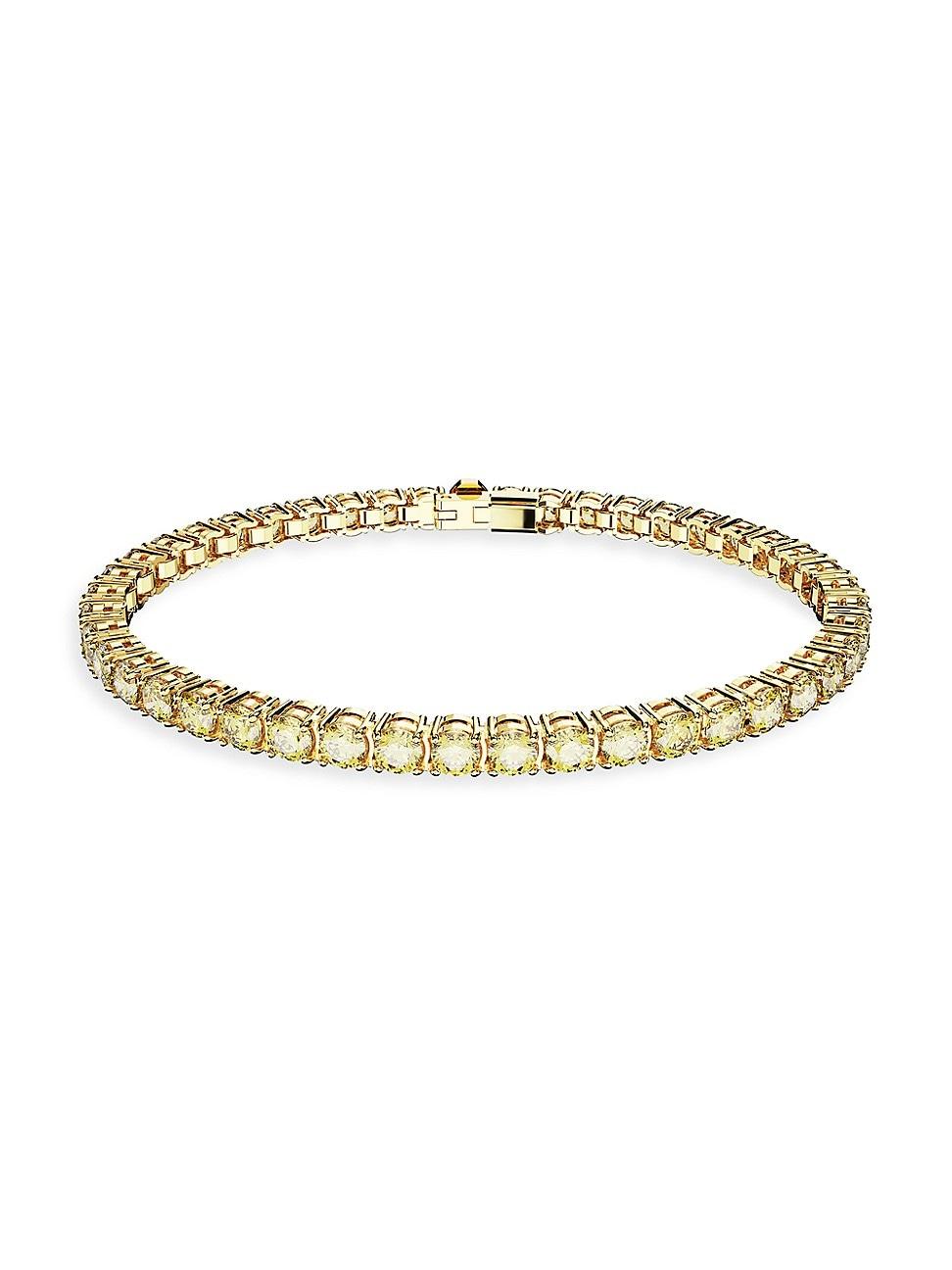 Swarovski Matrix Goldplated & Crystal Tennis Bracelet in Metallic Lyst