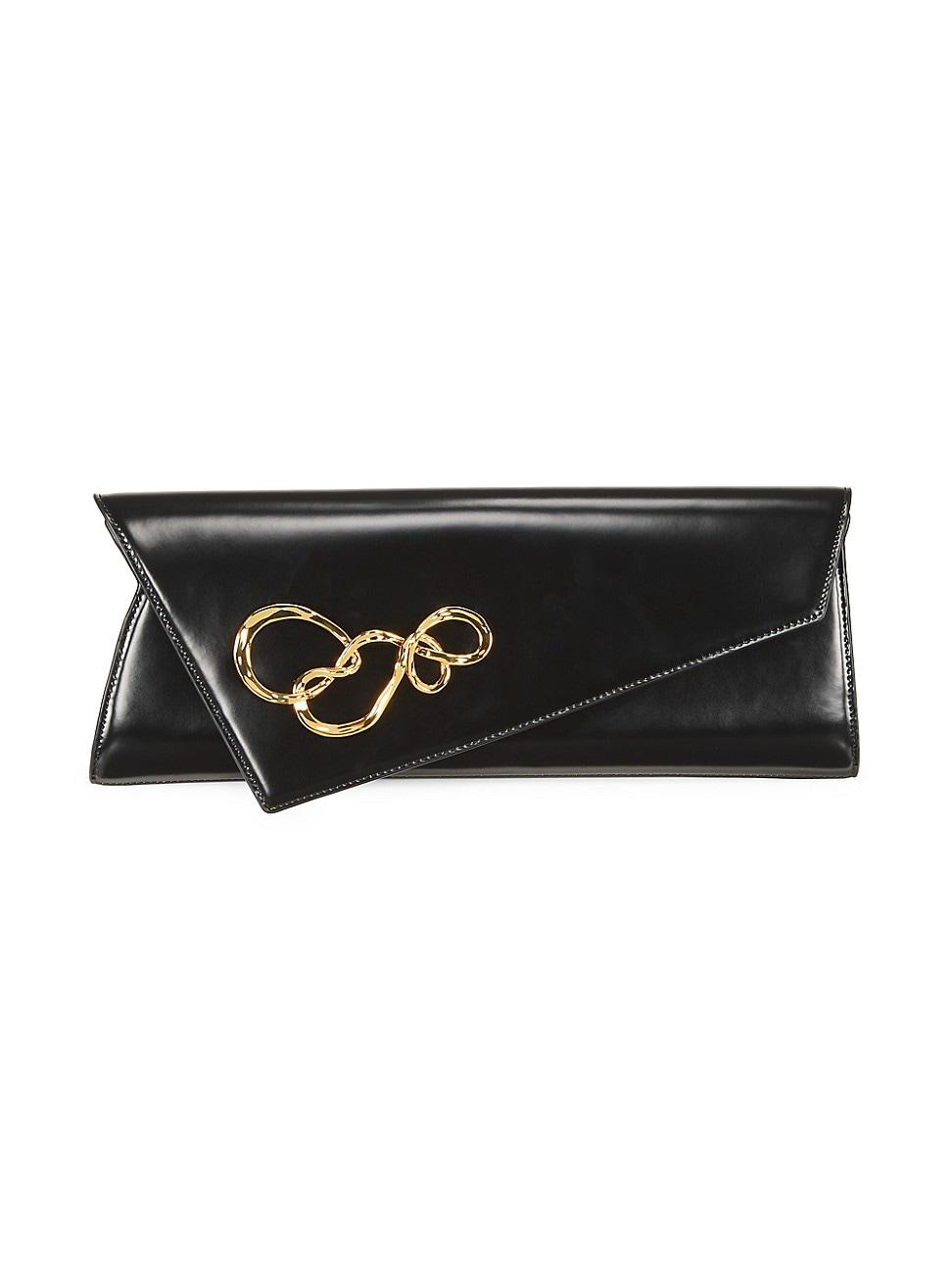 Alexis Bittar Large Twisted Gold Leather Angular Clutch in Black Lyst
