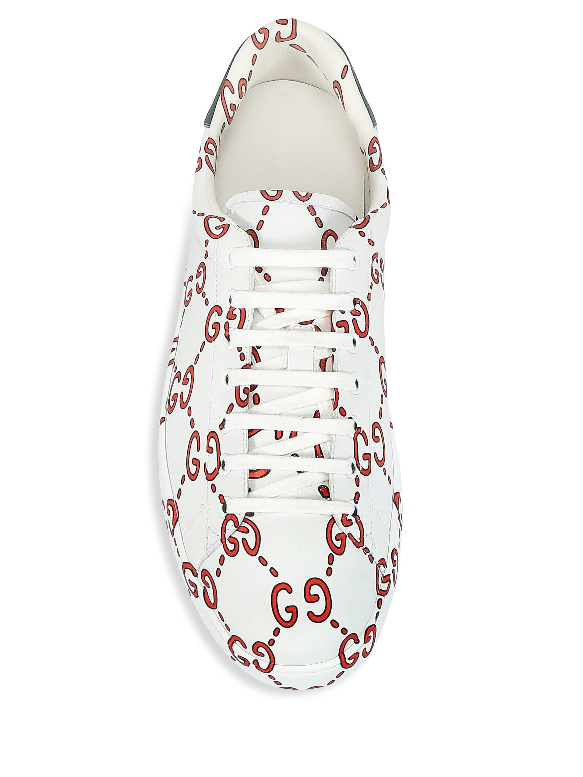 Gucci new Ace Leather Sneakers in White 