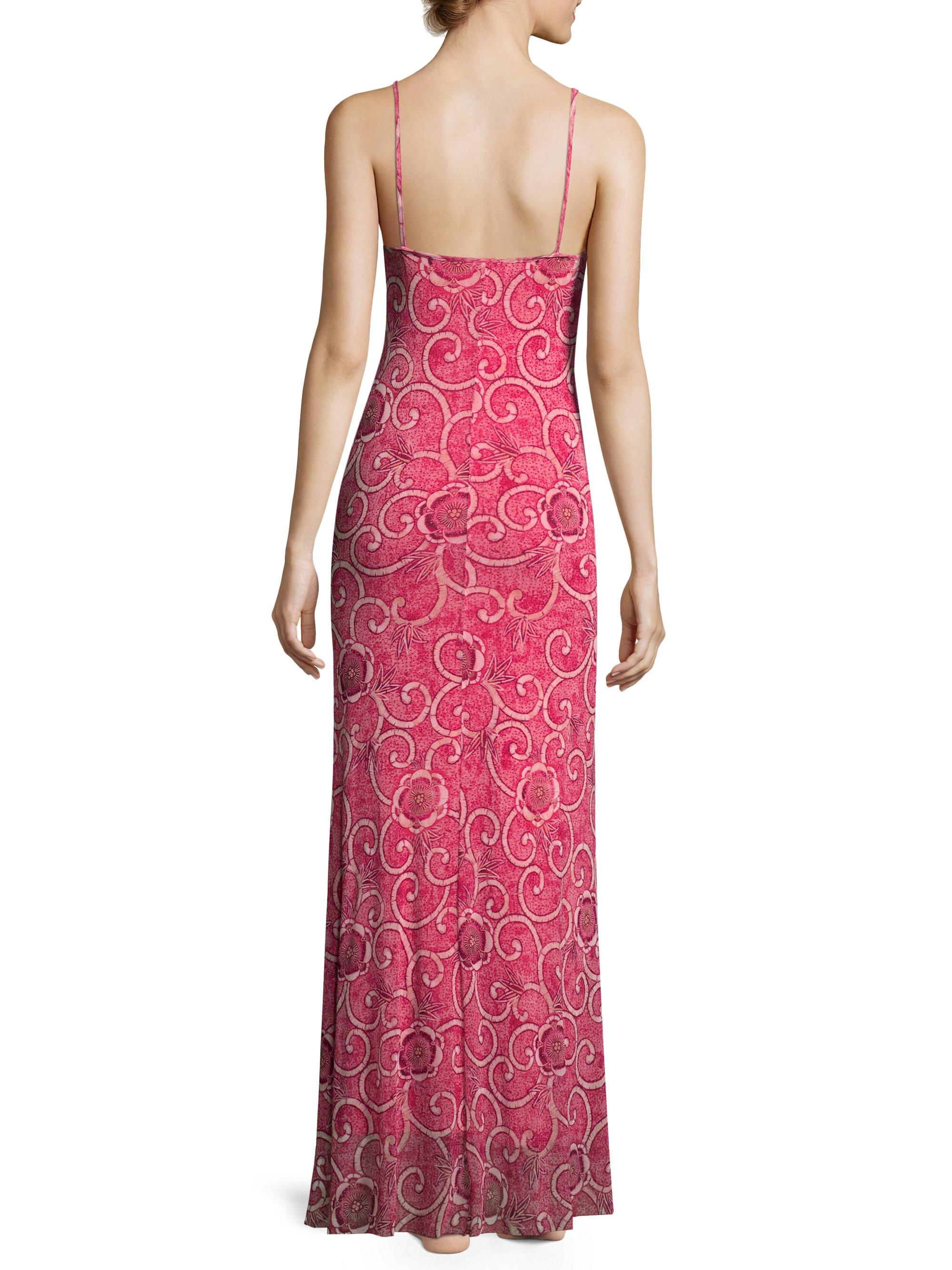 Fuzzi Synthetic Printed Tank Maxi Dress in Pink - Lyst