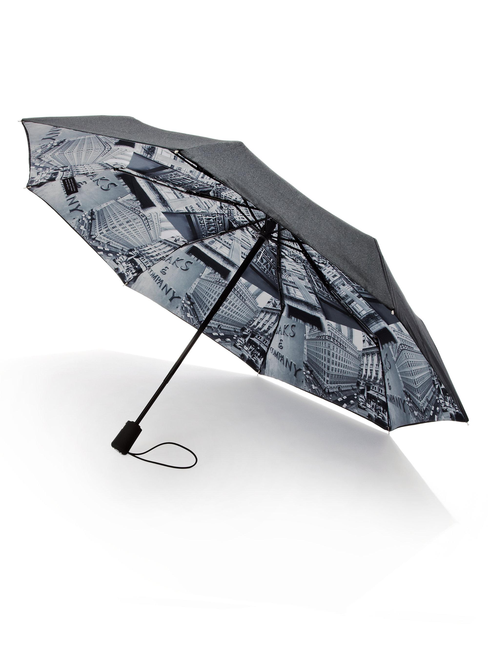Lyst Saks Fifth Avenue Saksprinted Lining Umbrella in Gray