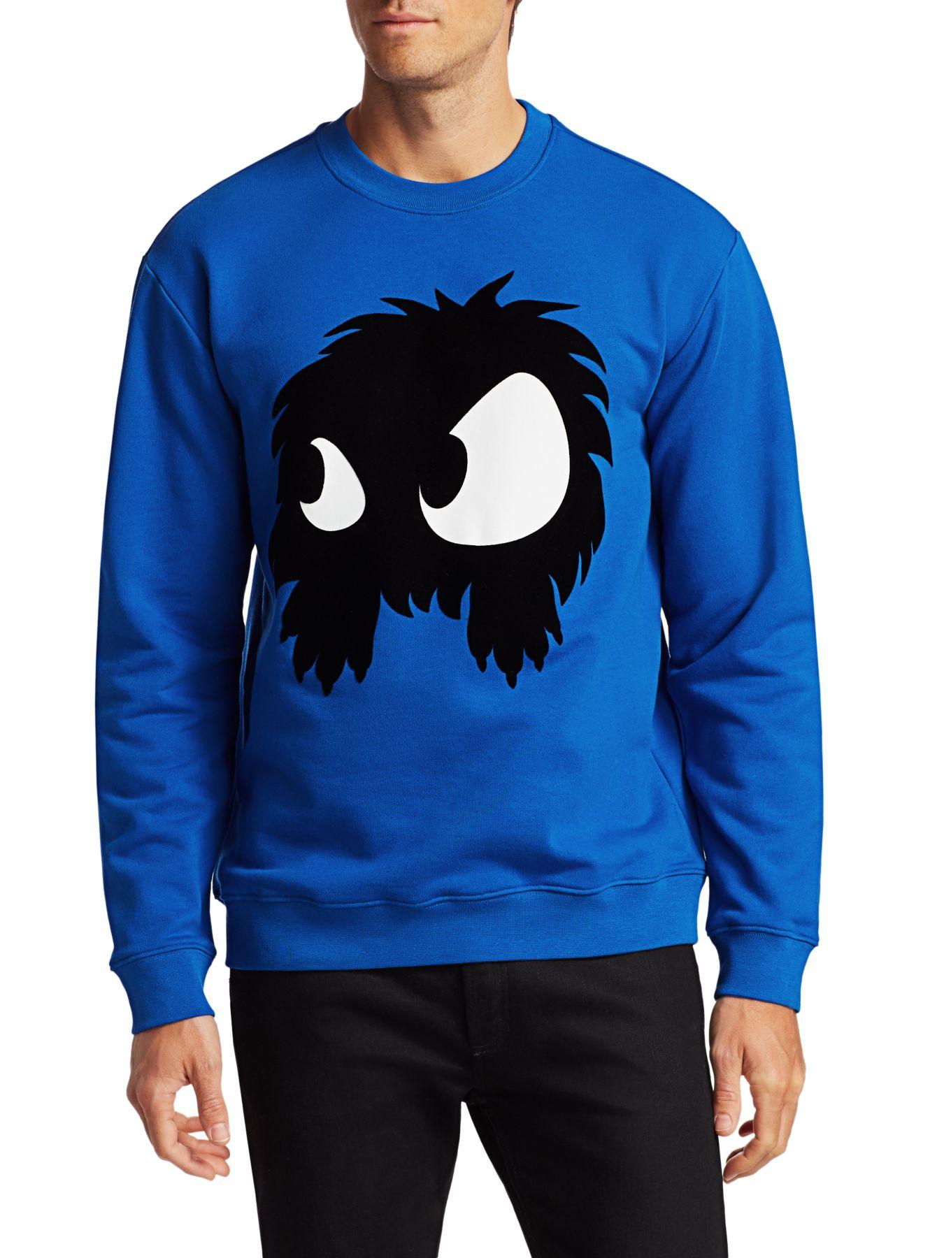 McQ Cotton Monster Pullover Sweatshirt in Blue for Men - Lyst